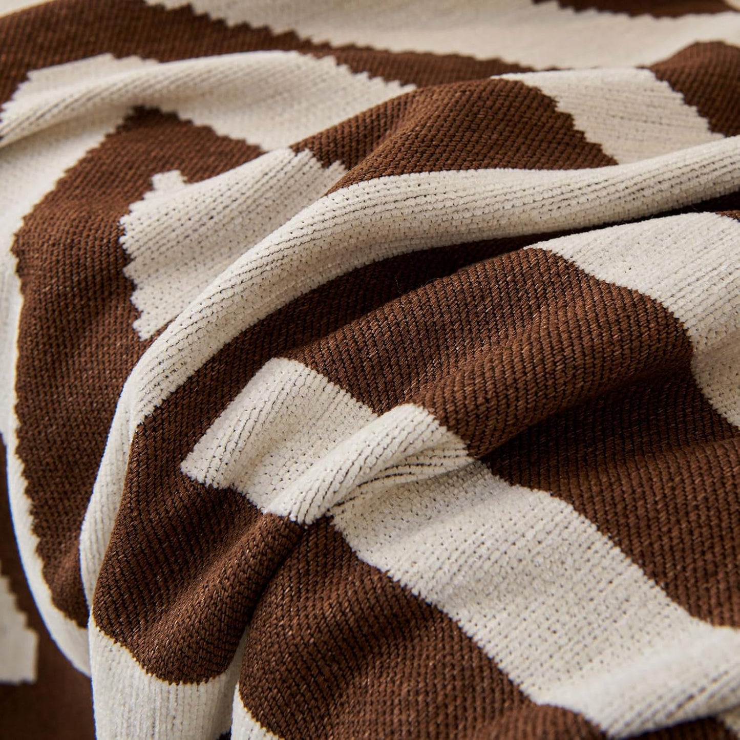 STACYPIK Reversible Boho Chocolate Sofa Cover Durable Couch Cover for 1 Cushion Couch Sofa Cover for Dogs Non Slip Jacquard Geometric Pet Armchair Cover with Tassels Sofa Protector Blanket-71X71IN