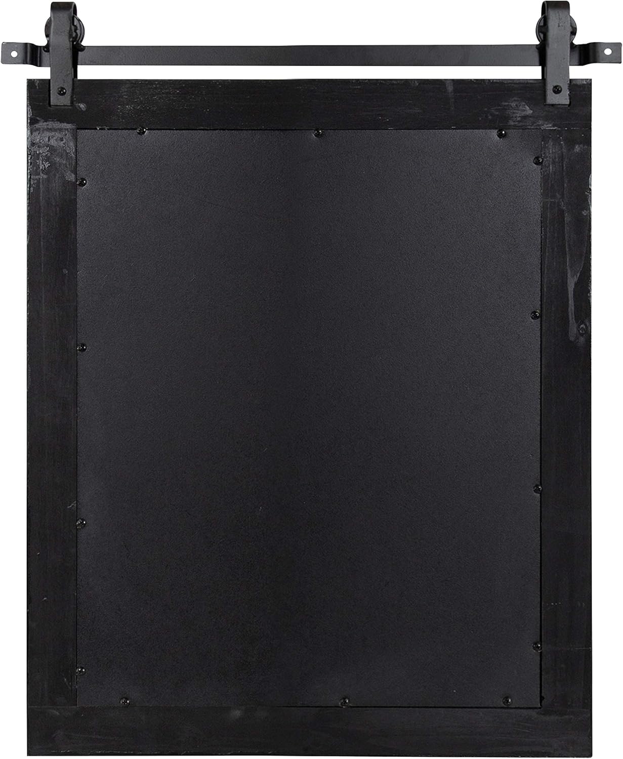 Kate and Laurel Cates Farmhouse Wood Framed Wall Mirror, 22 x 30, Black, Barn Door-Inspired Rustic Mirrors for Wall