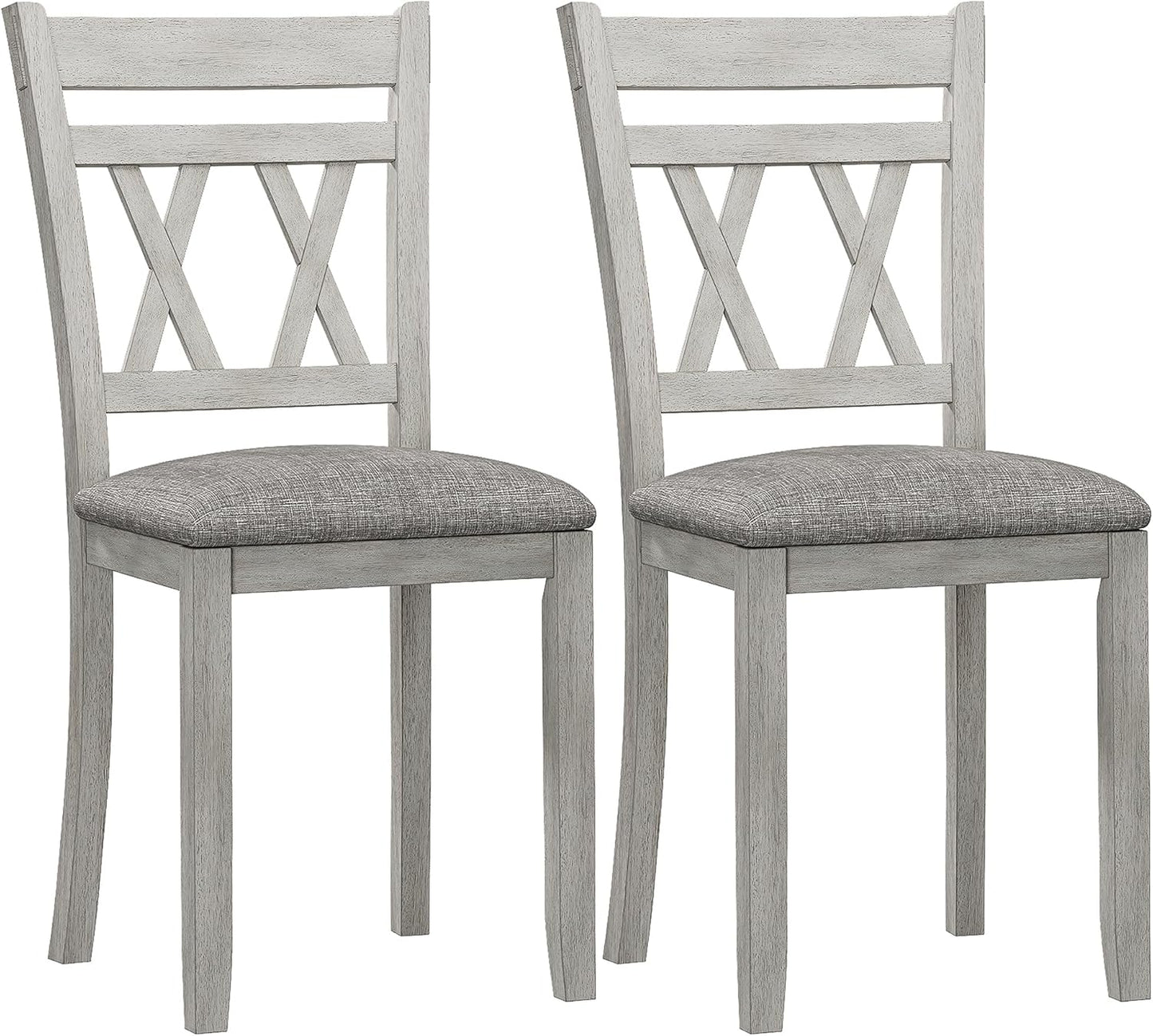Solid Wood Dining Chair, Part of Dining Table Set, Mix and Match Table, Chair Sold Separately for Dining Room, Kitchen, Grey