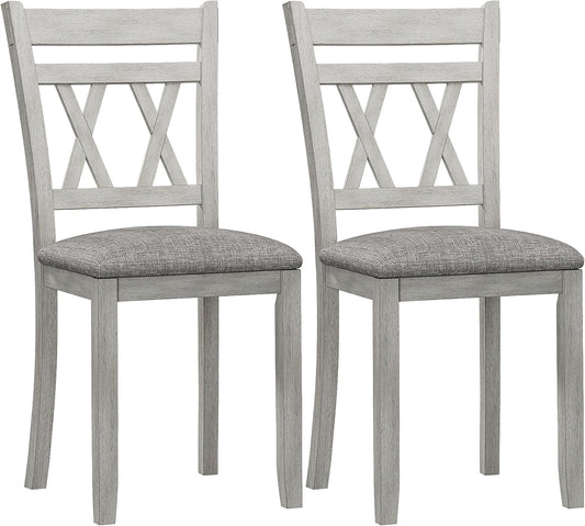 Solid Wood Dining Chair, Part of Dining Table Set, Mix and Match Table, Chair Sold Separately for Dining Room, Kitchen, Grey