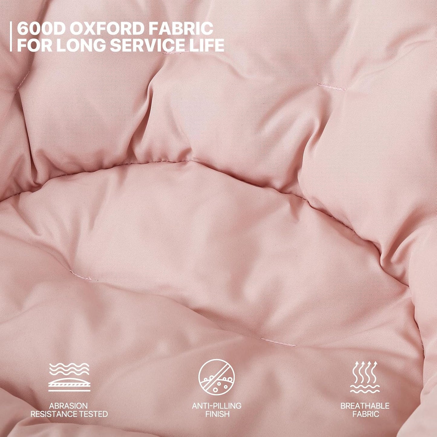 MoNiBloom Round Folding Saucer Chairs Set of 2 for Bedroom Living Room Dorm Foldable Metal Frame Comfy Soft Lounge Lazy Cozy Moon Chairs for Teens (Pink)