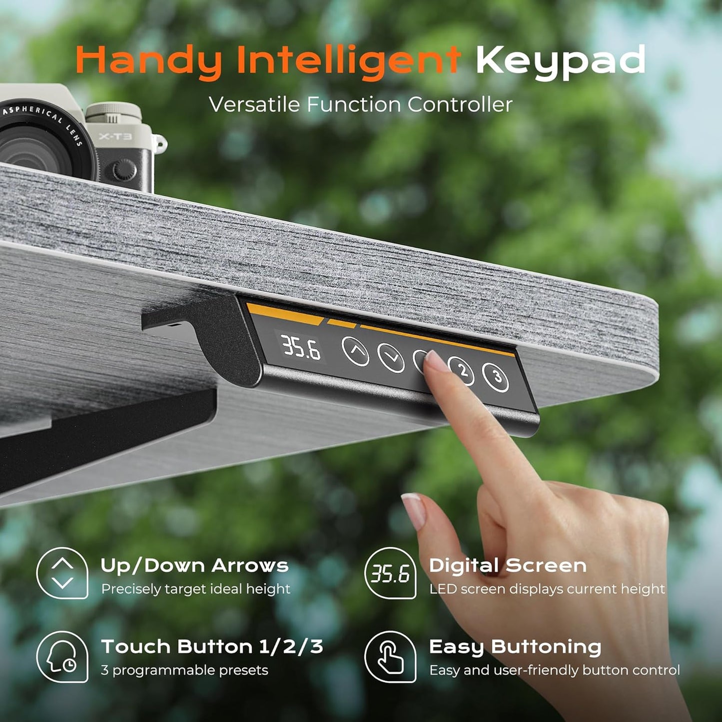 Huuger 55 x 28 Large Electric Standing Desk, Height Adjustable Desk, 27.6" Deep Desktop, Stand up Gaming Computer Office Desk with 2 Hooks, 3 Preset Heights, for Home Office, Grey