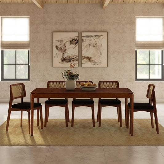 NTC Mingle 71 Inch Modern Design, Rectangular Dinner Table for Dining Room, Living Room Furniture, Effortless Assembly, Dark Walnut