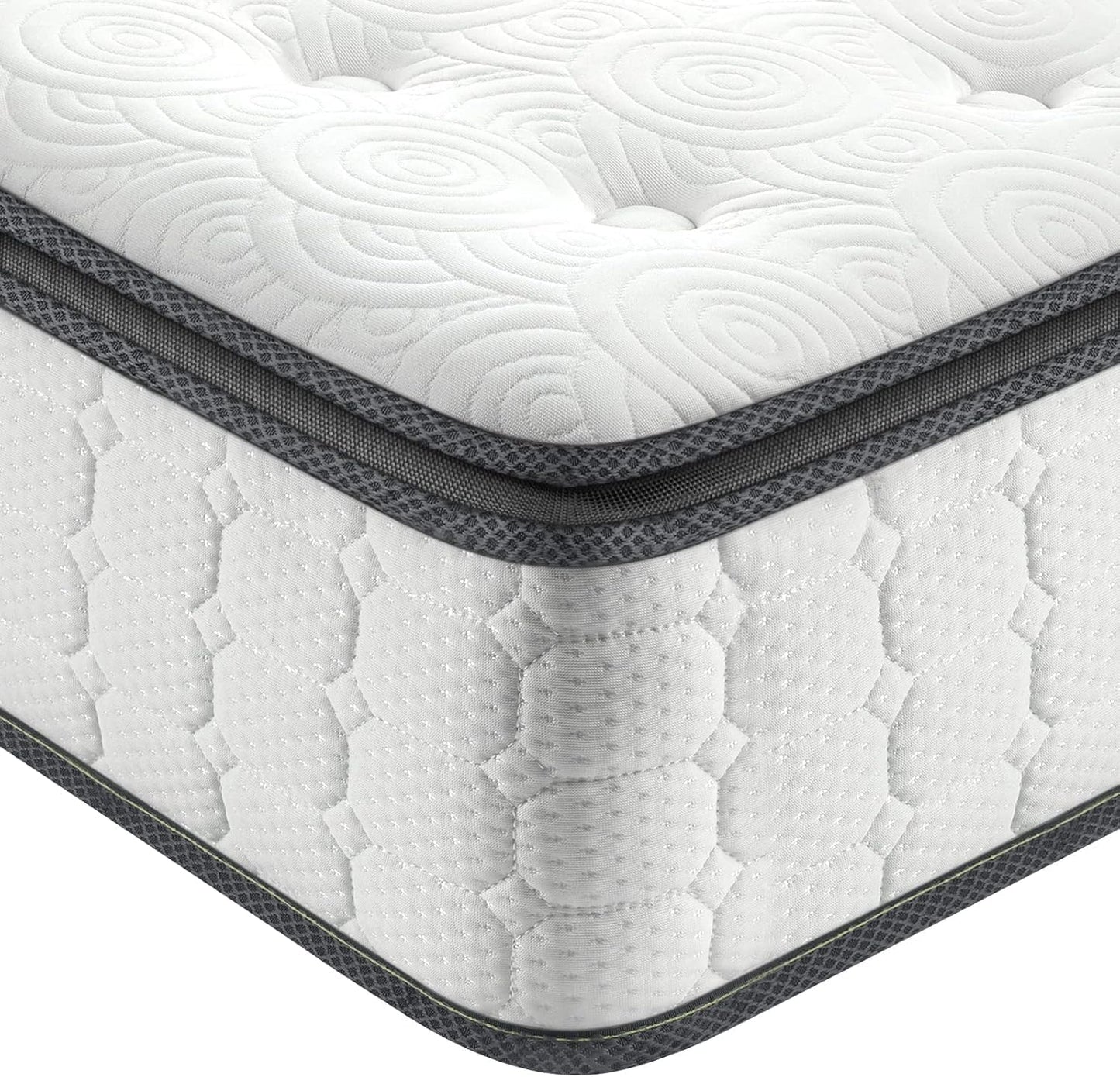 Vesgantti Twin Mattress, 12 Inch Hybrid Twin Size Mattress in a Box, Single Bed Pillow Top Mattresses, Foam and Pocket Coils Innerspring Mattresses, Pressure Relief, Medium Firm Feel