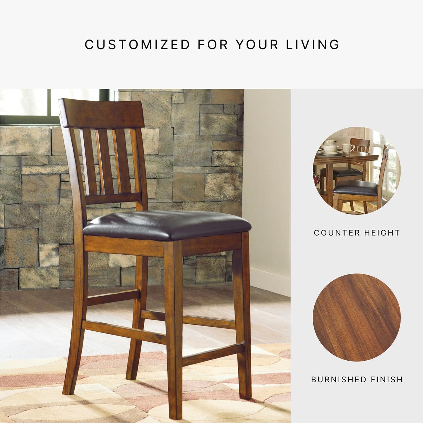 Signature Design by Ashley RaleHadd Barstool, 2 Count, Light Brown