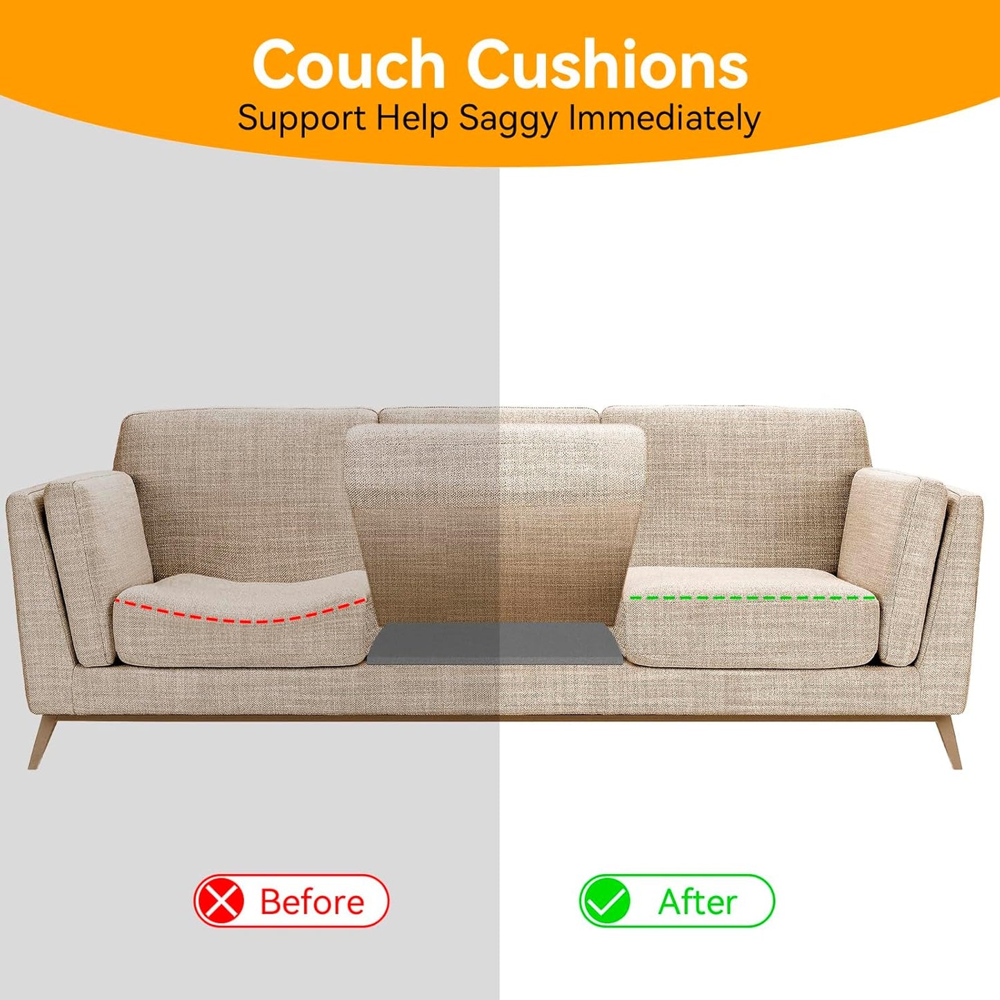 Couch Supports for Sagging Cushions Couch Supporter for Under The Cushions High Density Foam 24 “X 20” Furniture Seat Sagging Repair Set of 3