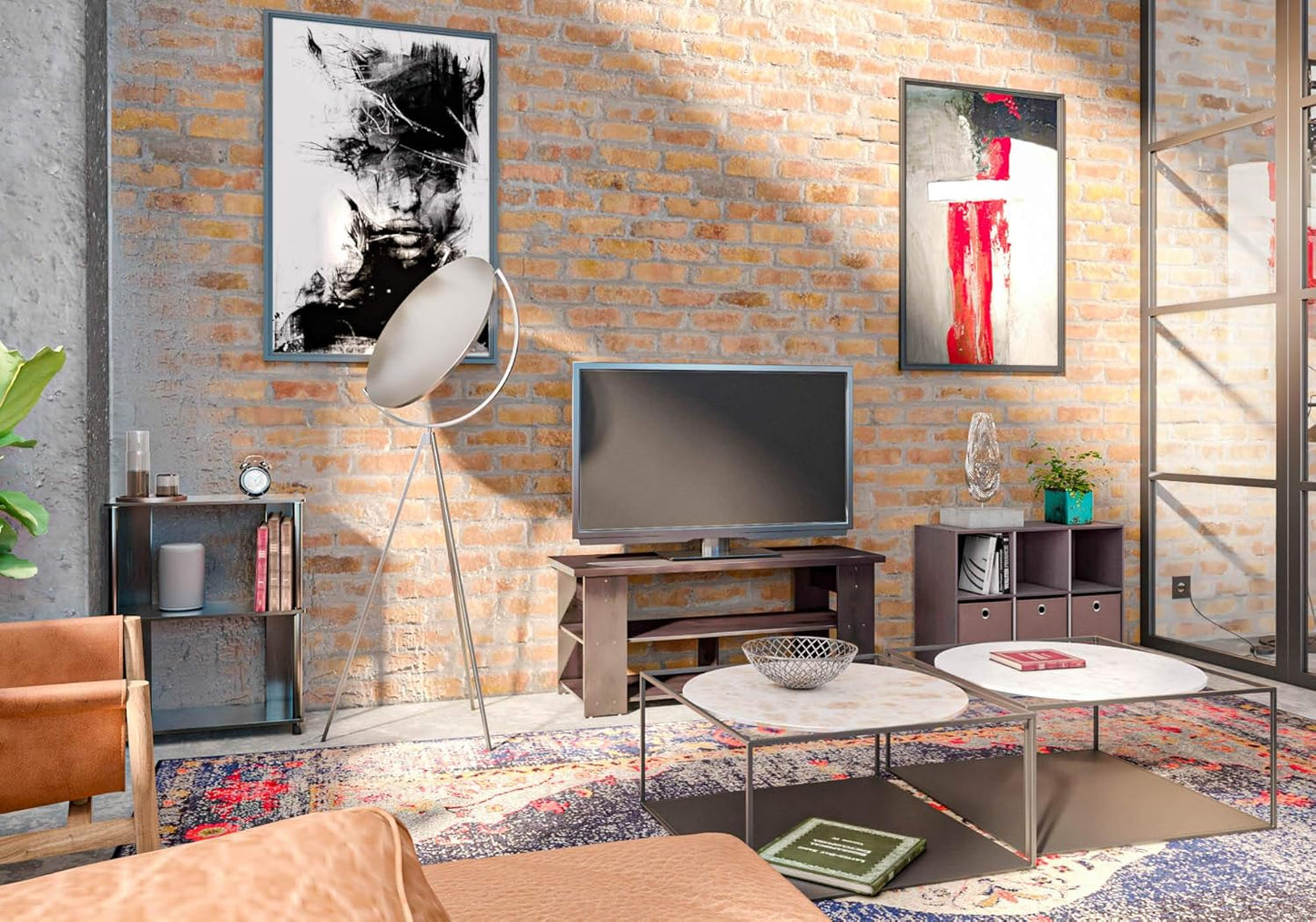 Furinno JAYA Simple Design 3-Tier Bookcase / Bookshelf / Display Rack, Plastic Tubes, Walnut