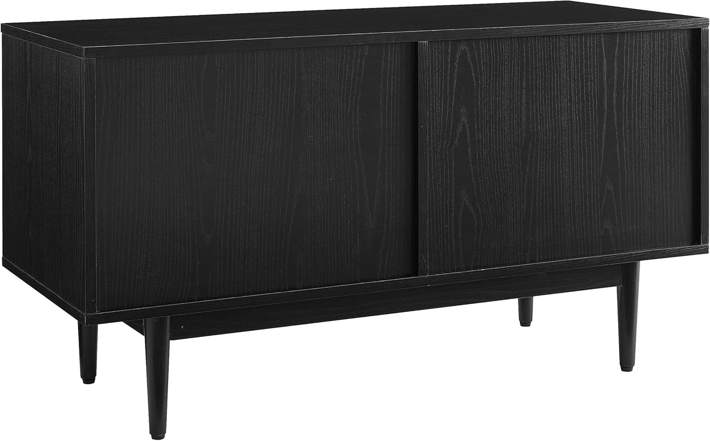 Crosley Furniture Liam Medium Vinyl Record Storage TV Stand and Entertainment Center, Media Console, Black