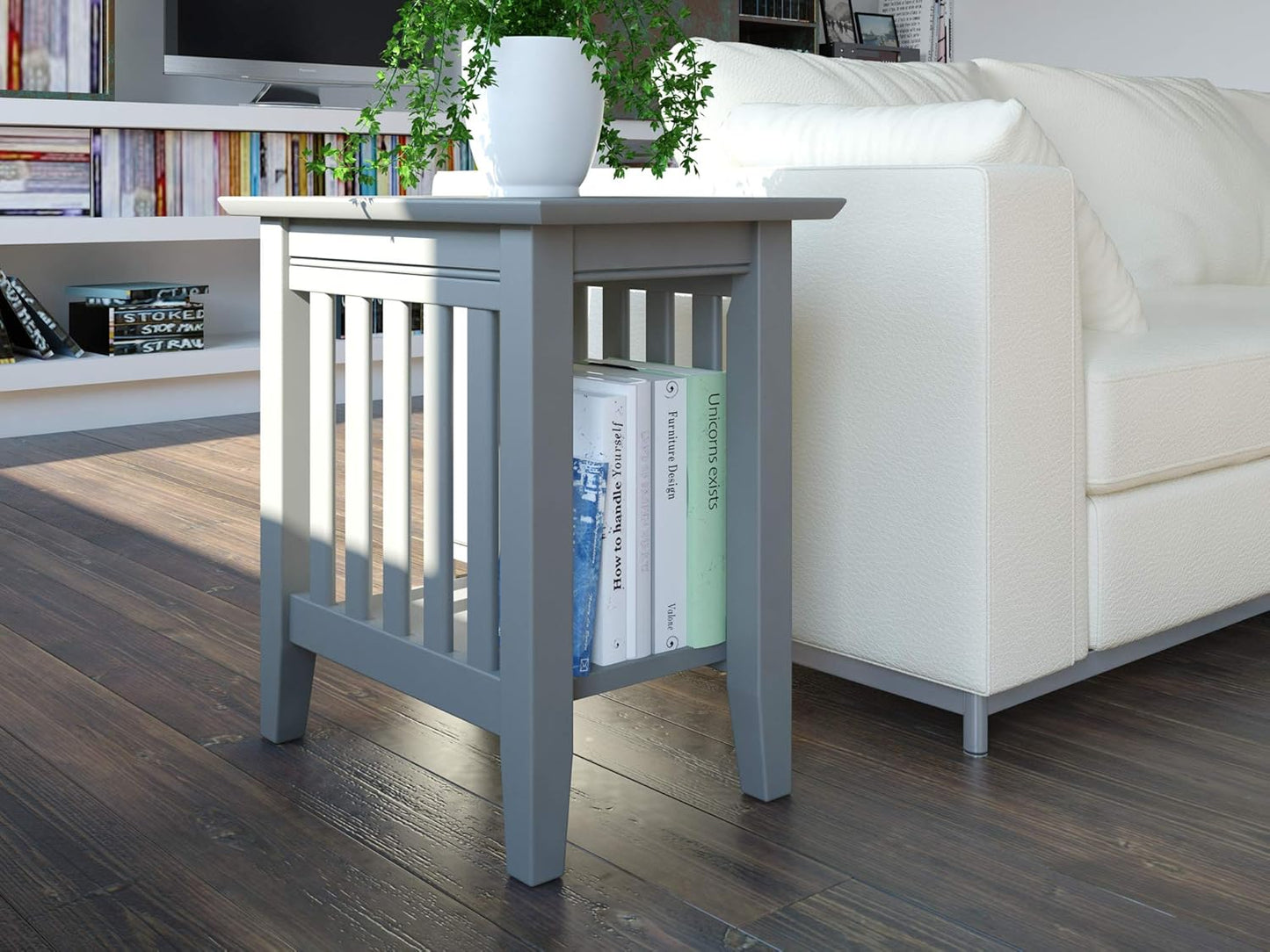 AFI Mission Chair Side Table in Grey