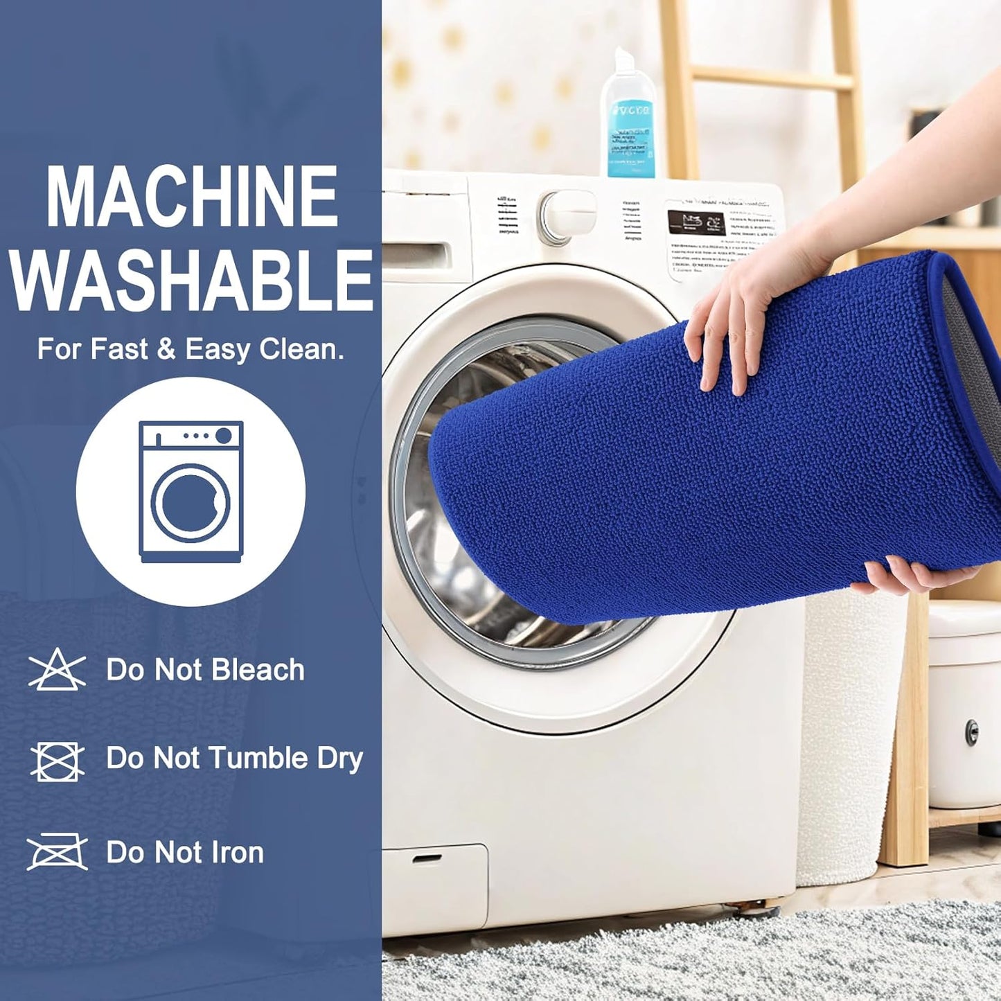 OLANLY Thick Memory Foam Bath Mat Rug 30x20, Extra Soft Absorbent Bathroom Rug, Quick Dry Bath Mats, Non-Slip, Machine Washable Carpet for Bathroom, Tub and Shower, Home Decor Accessories, Royal Blue