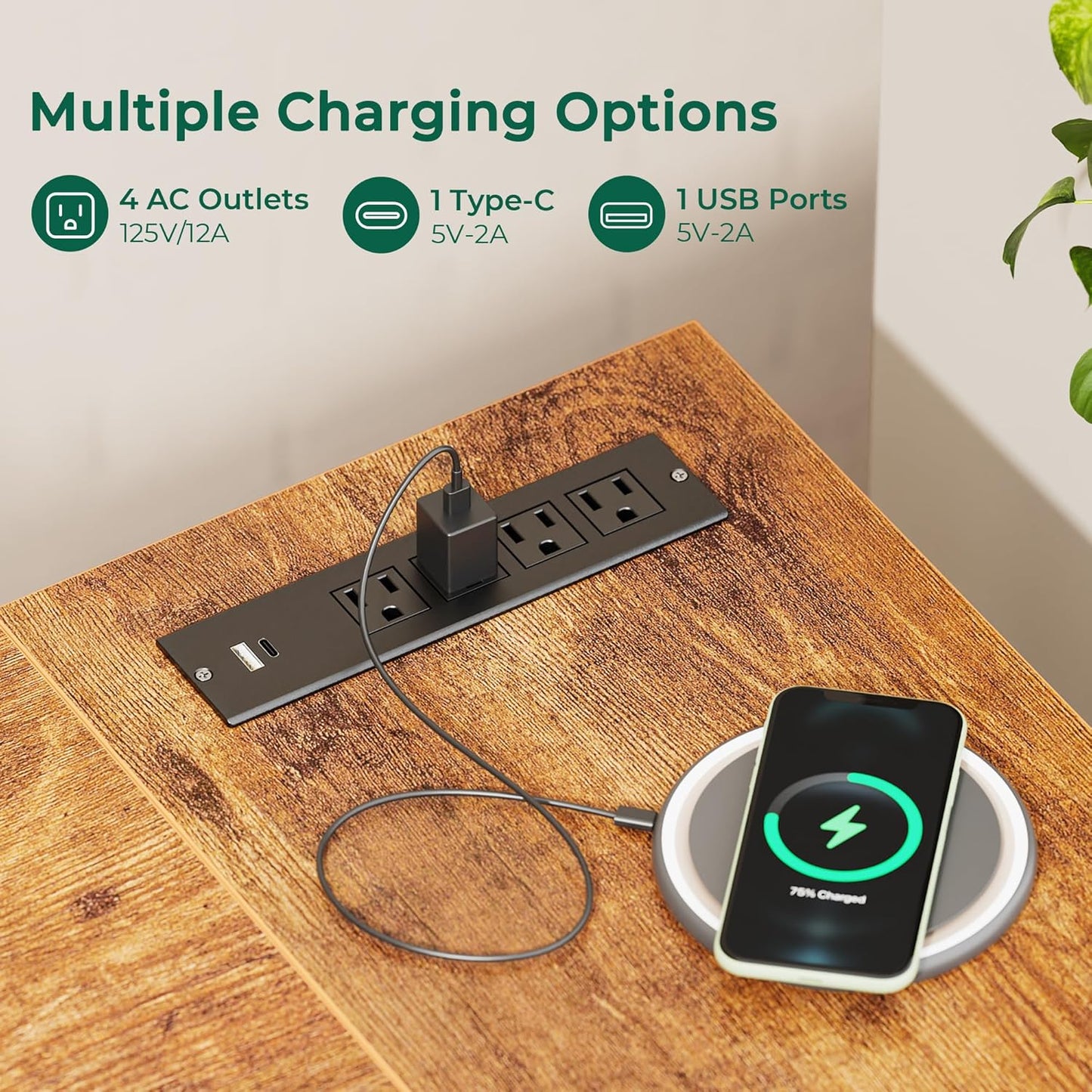 Huuger L Shaped Office Desk with Power Outlets, 55 Inch Computer Desk with 3 Drawers, Shelves, Reverisble for Gaming Corner Work Home Office Study, Rustic Brown