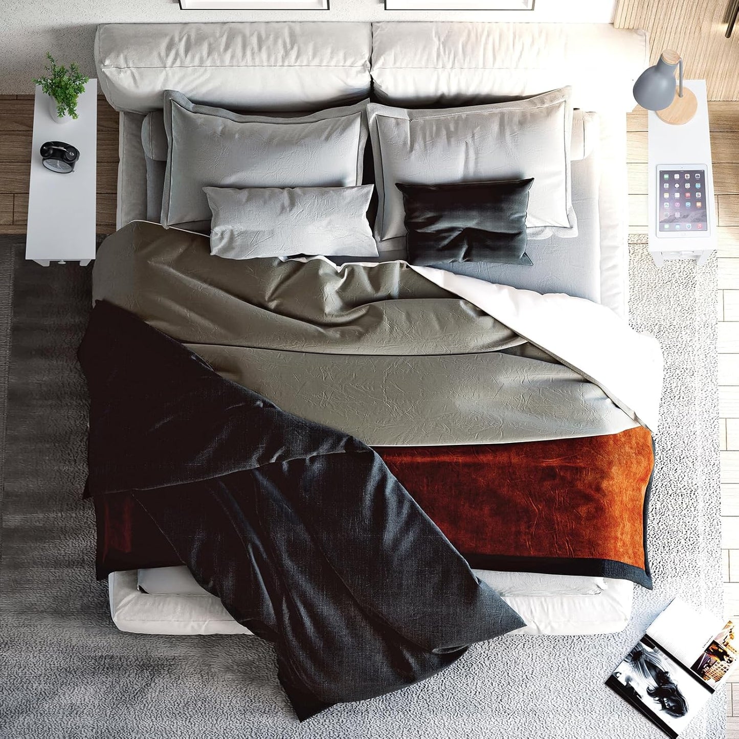 Narrow Side Table for Small Spaces, White Side Table with Drawer, Slim Bed Side Table/Night Stand Set of 2, Couch Side Table