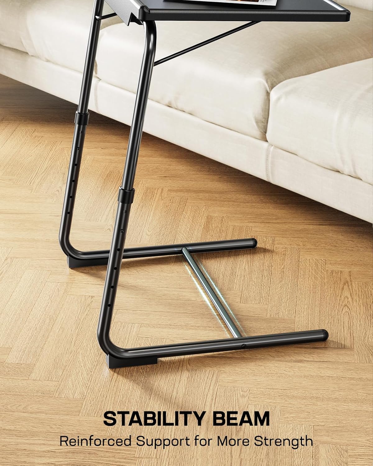 LORYERGO TV Tray - TV Table, Folding Table Trays, w/6 Height & 3 Tilt Angle, TV Tray Table w/Cup Holder, Dinner Tray for Eating on Couch, Laptop, Bed & Couch