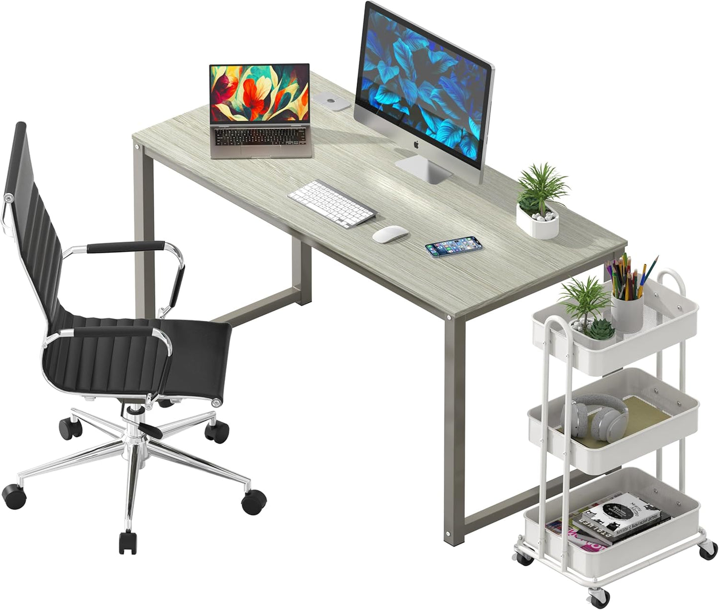 SHW 48-Inch Commercial-Grade Office Computer Desk, Maple