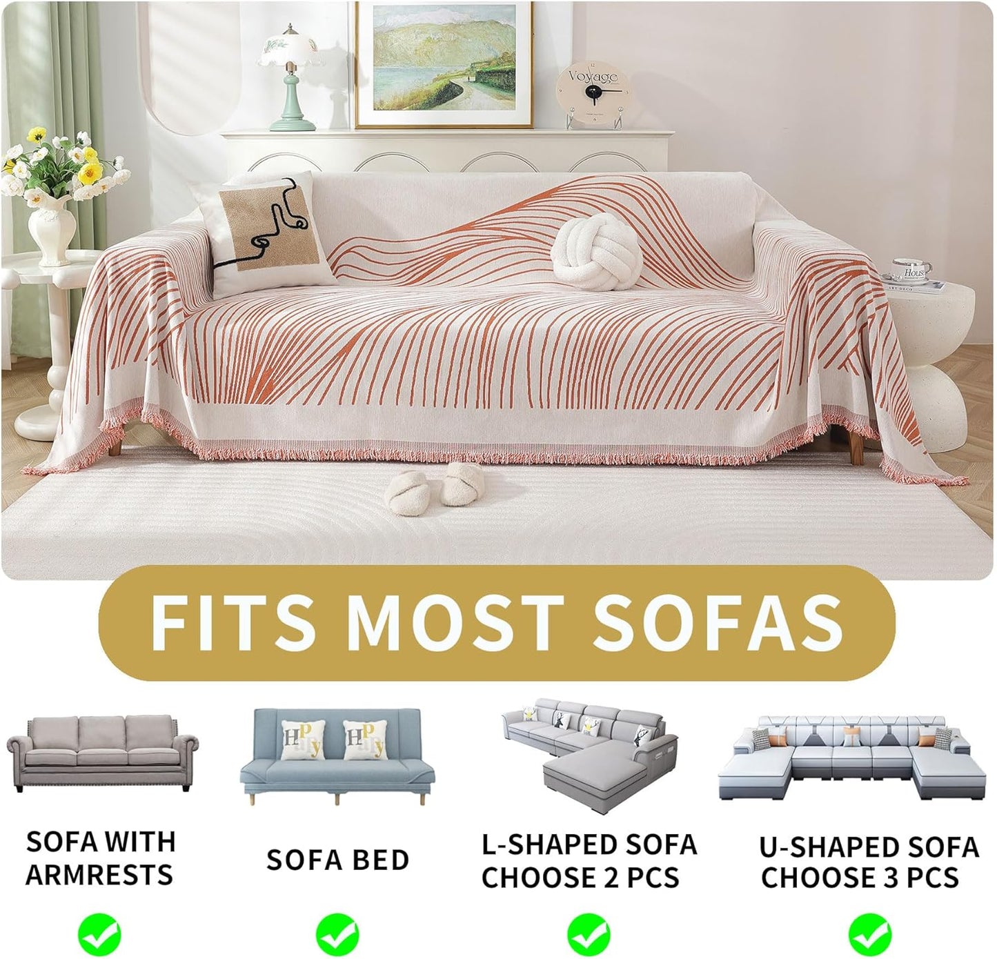 Non Slip Sofa Covers Couch Covers for 3 Cushion Couch Sofa Pet Friendly Washable Couch Covers for Sofa, Soft Thick Sectional Couch Covers L Shape Furniture Protector for Kids, Dogs 71" X134"