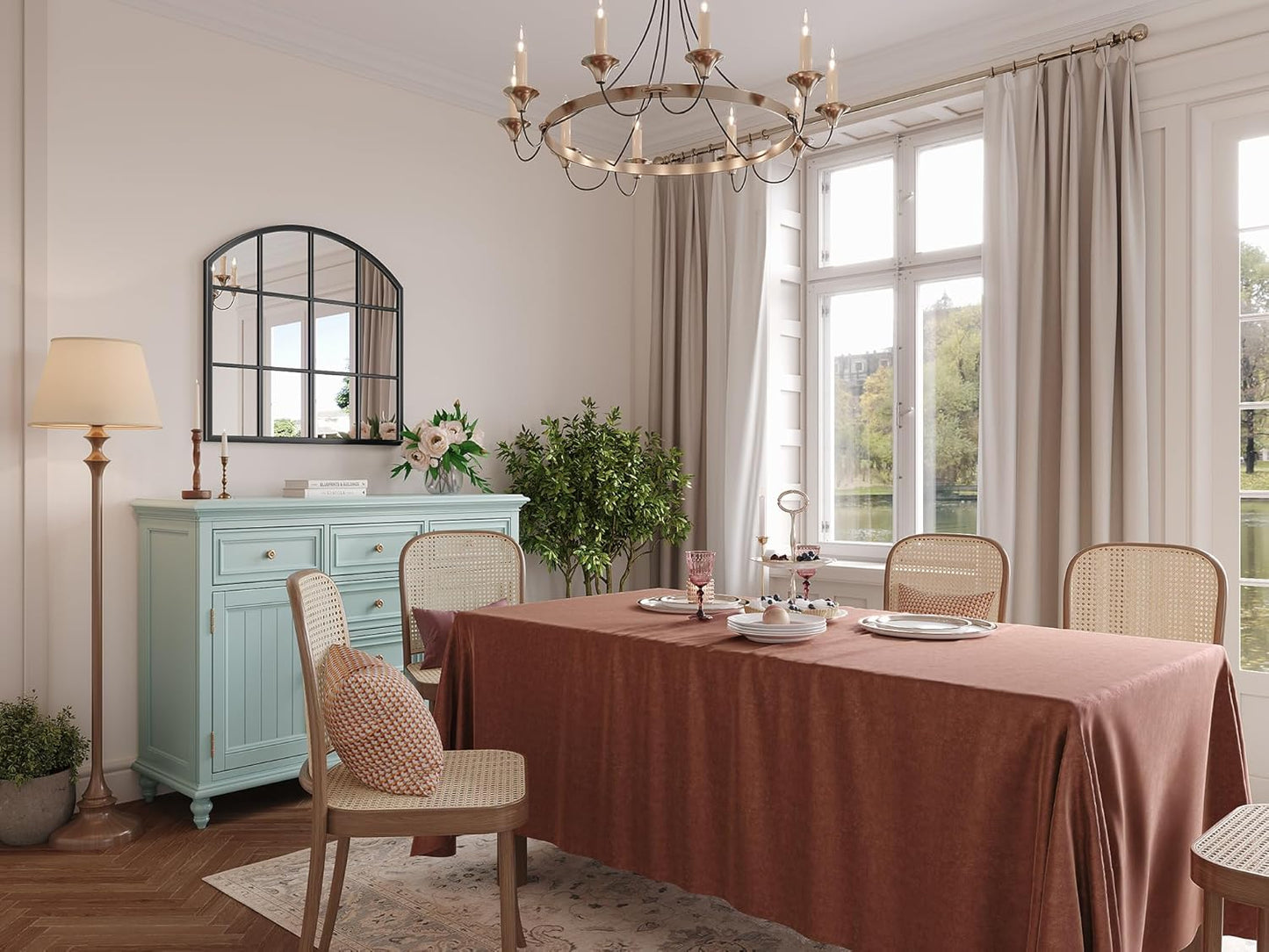 Wide Window Pane Mirror, 28" x 32" Black Arched Mirror for Wall, Large Grid Wall Mirrors for Living Room Bedroom Farmhouse Fireplace Hallway Entryway