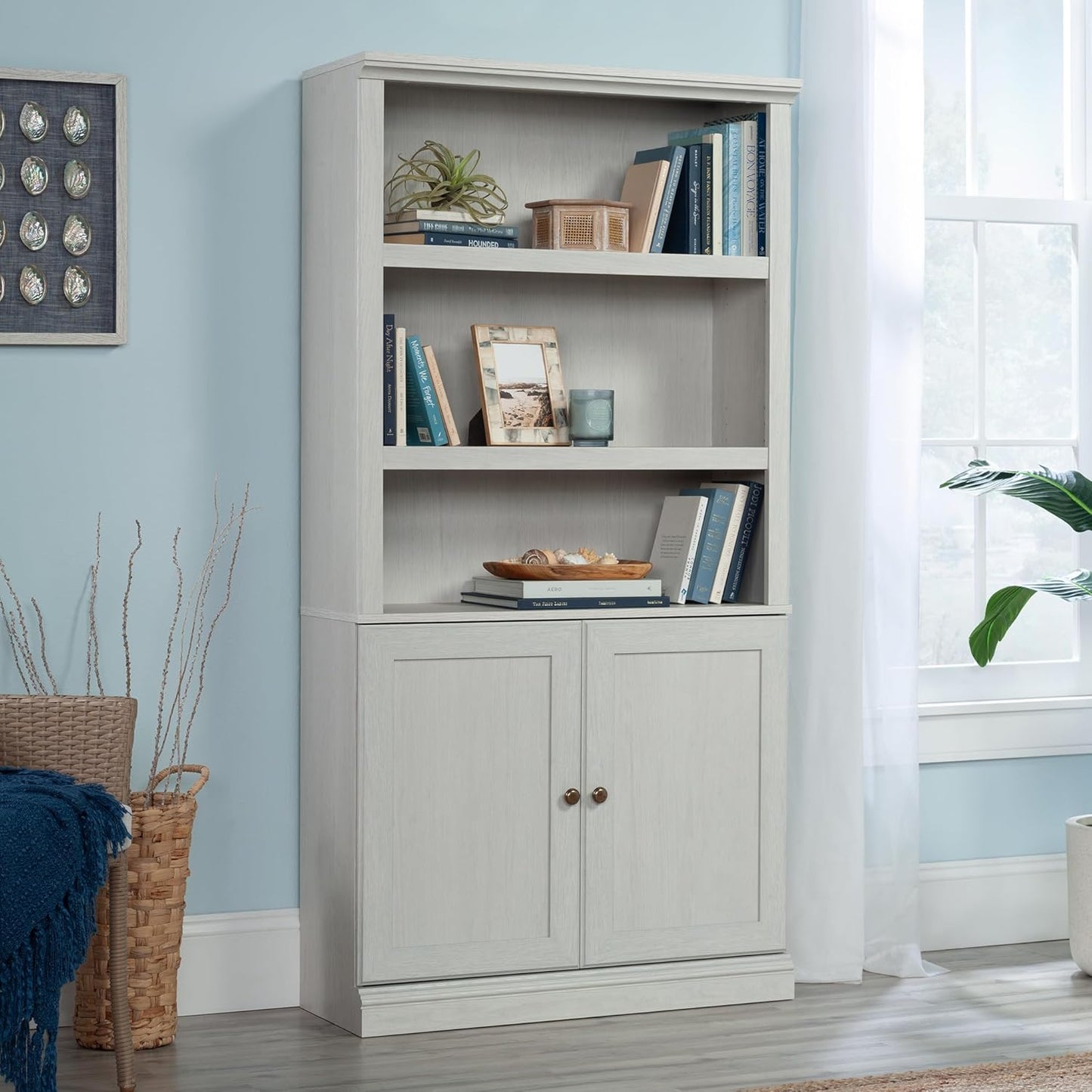 Sauder Miscellaneous Storage Library, Glacier Oak Finish