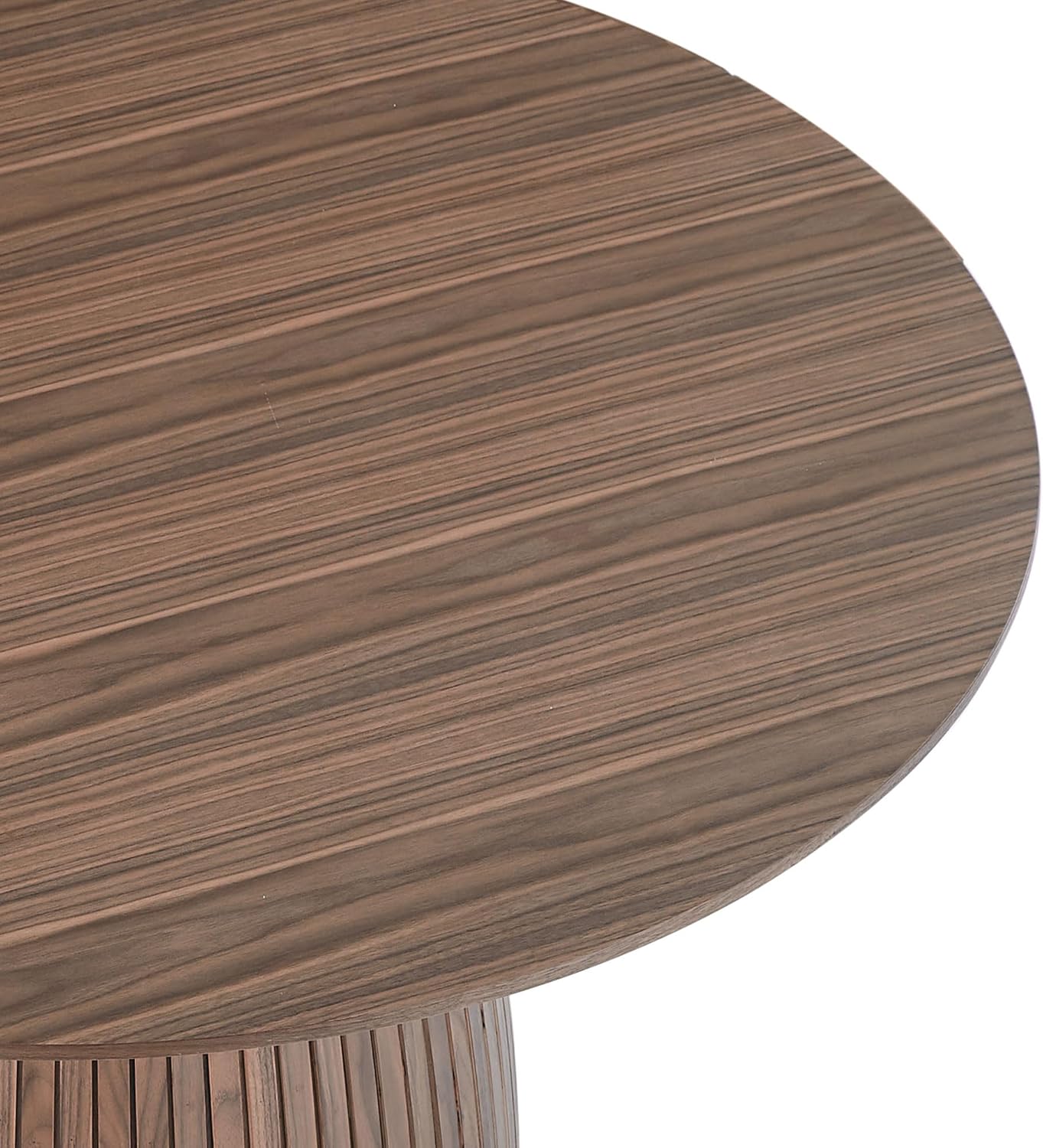 Modern Wooden Mushroom-Shape Round Dining Table, Home Kitchen Furniture Diningtable Natural Wood Grain Variation Tabletop and Circular Leg for Living Space