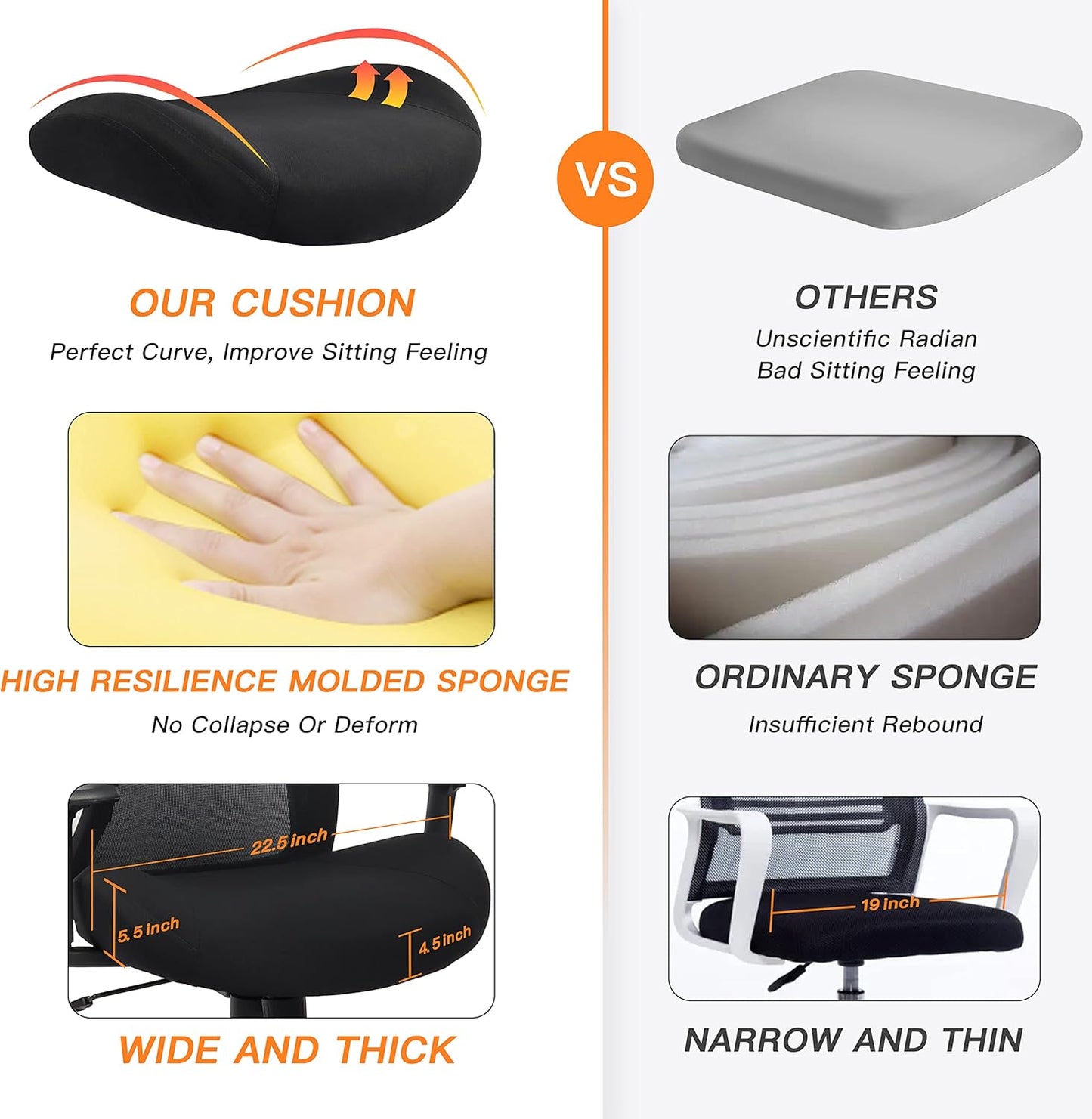 Big and Tall Office Chair for Heavy People 400lb, Ergonomic Desk Chair Mesh Computer Chair with Lumbar Support, Adjustable Height and Armrests