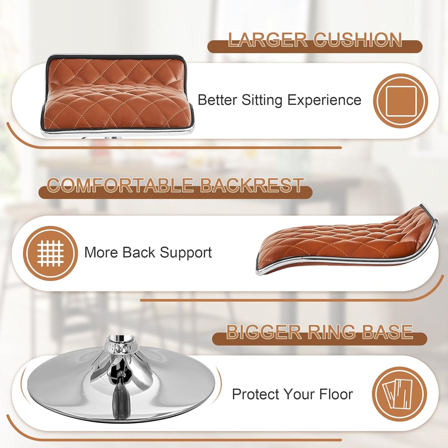 VECELO Bar Stools Set of 4, Adjustable Bar Stools, Bar Height Stools for Kitchen Counter