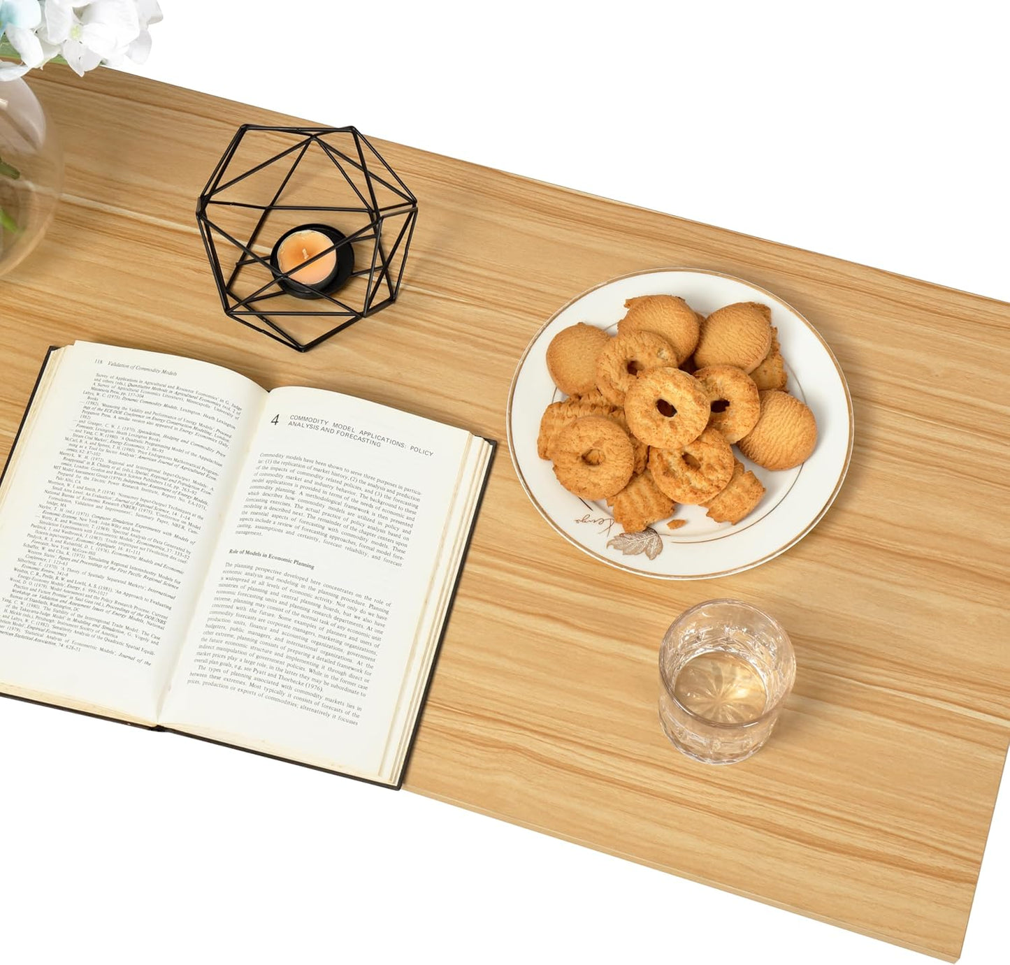 Finnhomy 47" Industrial Bar Table Set with 2 Stools - Counter Height Dining & Pub Table for Small Spaces, Kitchen, Apartment, Breakfast - Metal & Wood, Space-Saving Furniture - Oak Beige and White