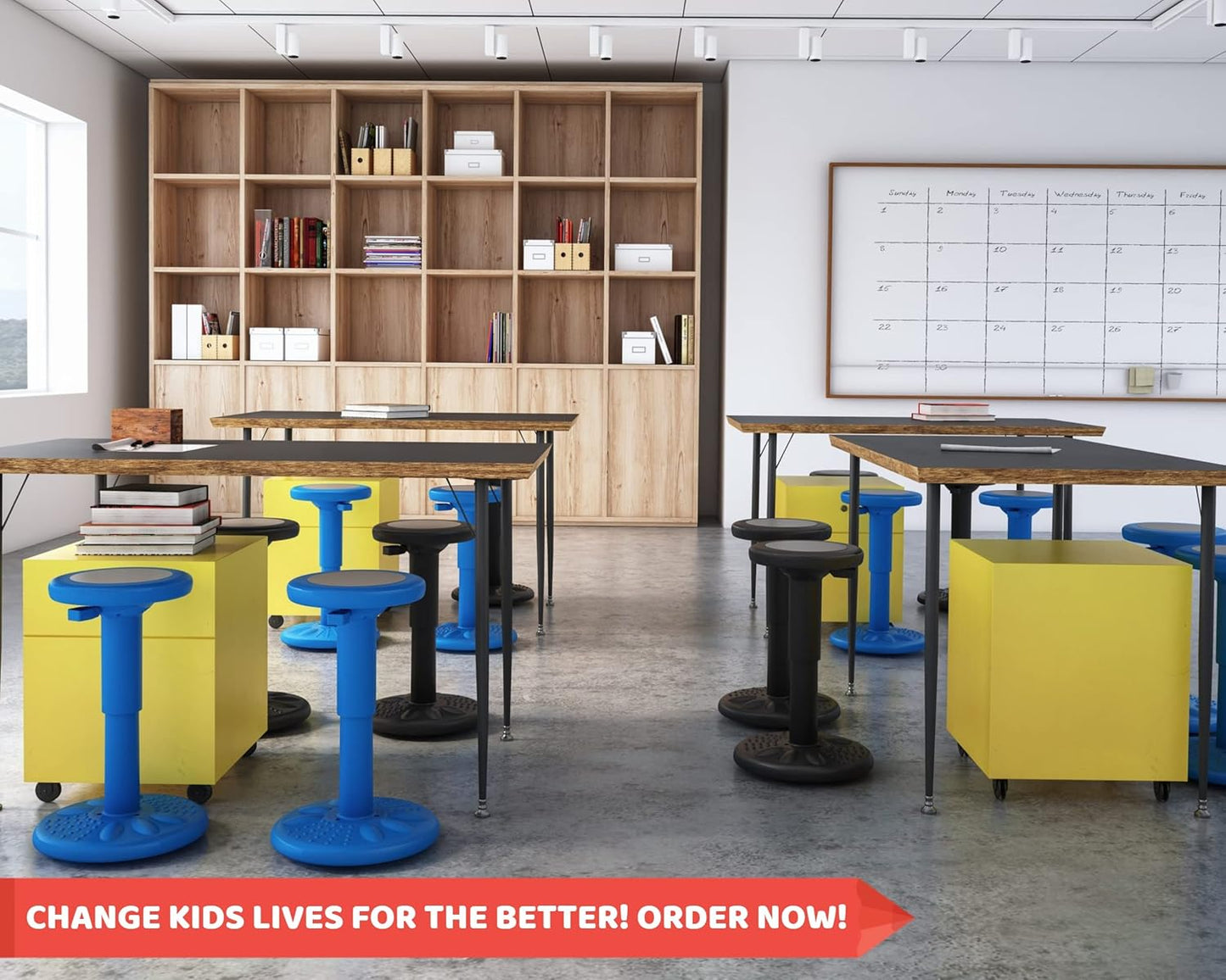 ActiveChairs Adjustable Wobble Stool, Flexible Classroom Seating, Improves Focus, Posture and Helps ADHD/ADD, Sensory Chair, Active Fidget Chairs Adjusts from 16.65" to 23.75" Ages 13-18 Green