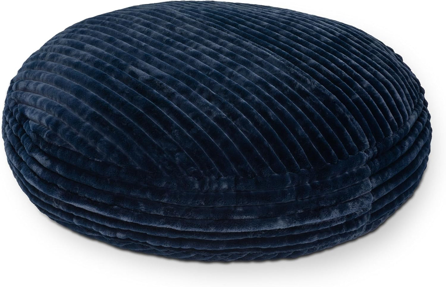 Jaxx 6 Foot Cocoon - 2-in-1 Convertible Bean Bag Bed & Large Bean Bag Chair for Adults, Premium Luxe Faux Fur - Mondo Midnight Blue