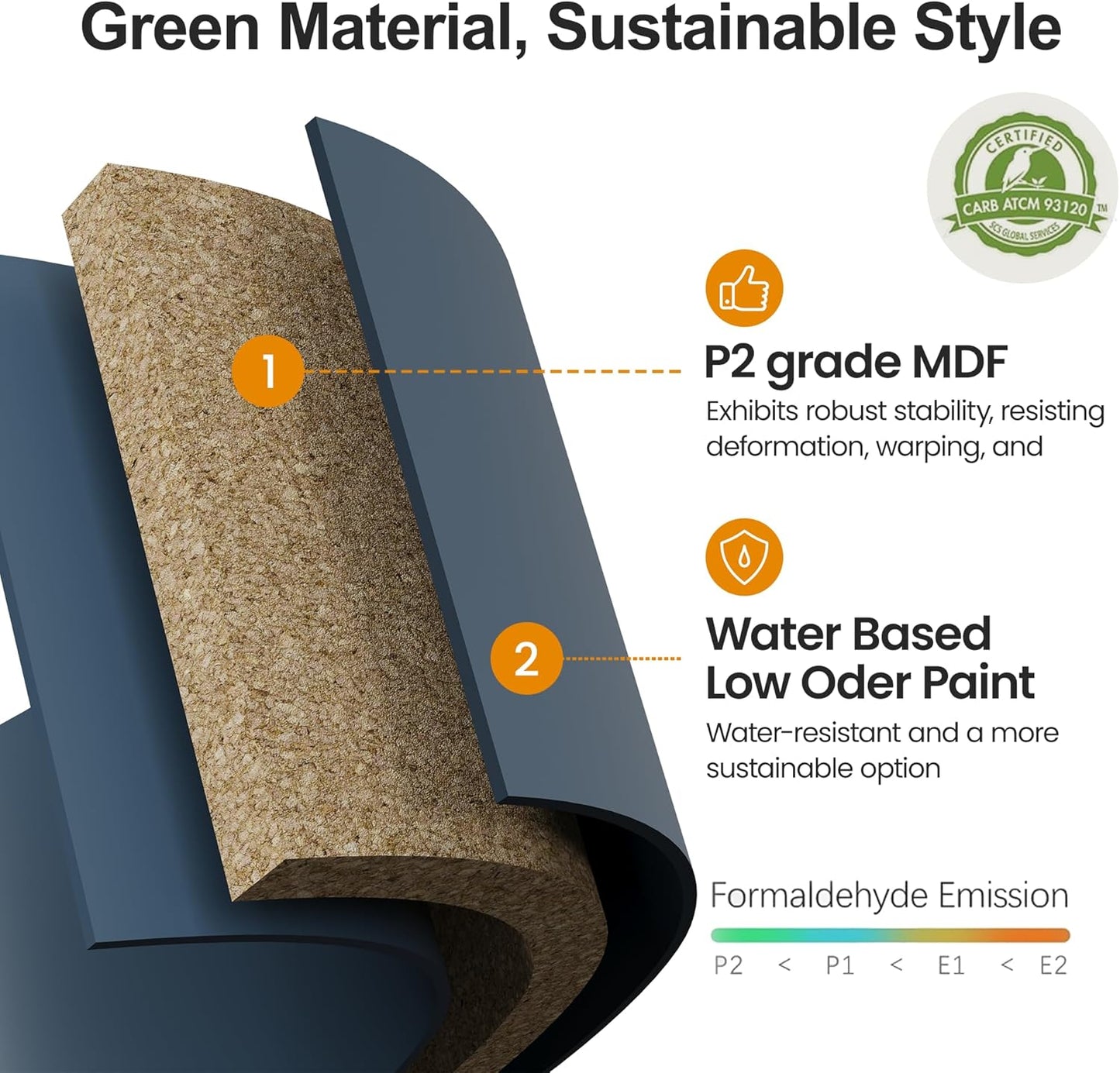 Console Cabinet, 58'' Mid Century Modern Pantry Cabinet, Wood Buffet Cabinet, Media Cabinet with 4 Doors, Accent Cabinet for Entryway, Living Room, Dining Room (Blue)