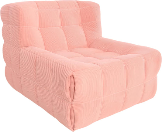 Bean Bag Chair - Memory Foam Bean Bag Chair for Adults, Comfy High-Resilience Single Sofa, Small Space Floor Chair, Chaise Lounge for Living Room, Bedroom (Pink, Square)