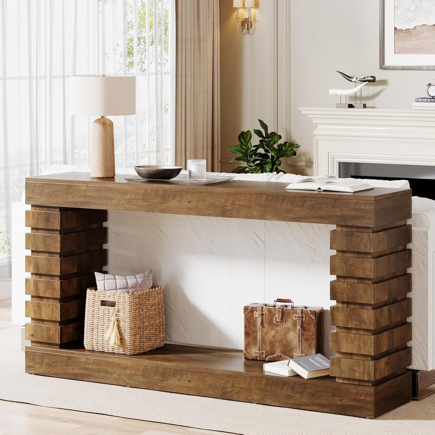 Tribesigns 70.8-Inch Long Console Table, Wood Entryway Table with Storage, Narrow Sofa Table Couch Table for Living Room Entryway Hallway