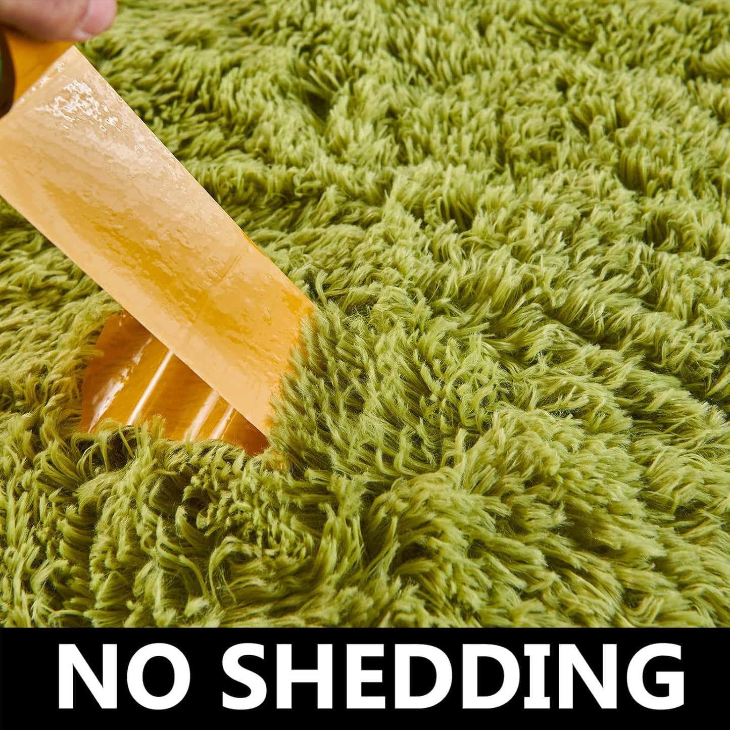 FJZFING Grass Green Round Rug Ultra-Soft Plush Modern 7x7 Circle Area Rug for Kid's Bedroom, Fluffy Shag Circular Rug for Nursery Room, Cute Grass Green Carpet for Teen's Room