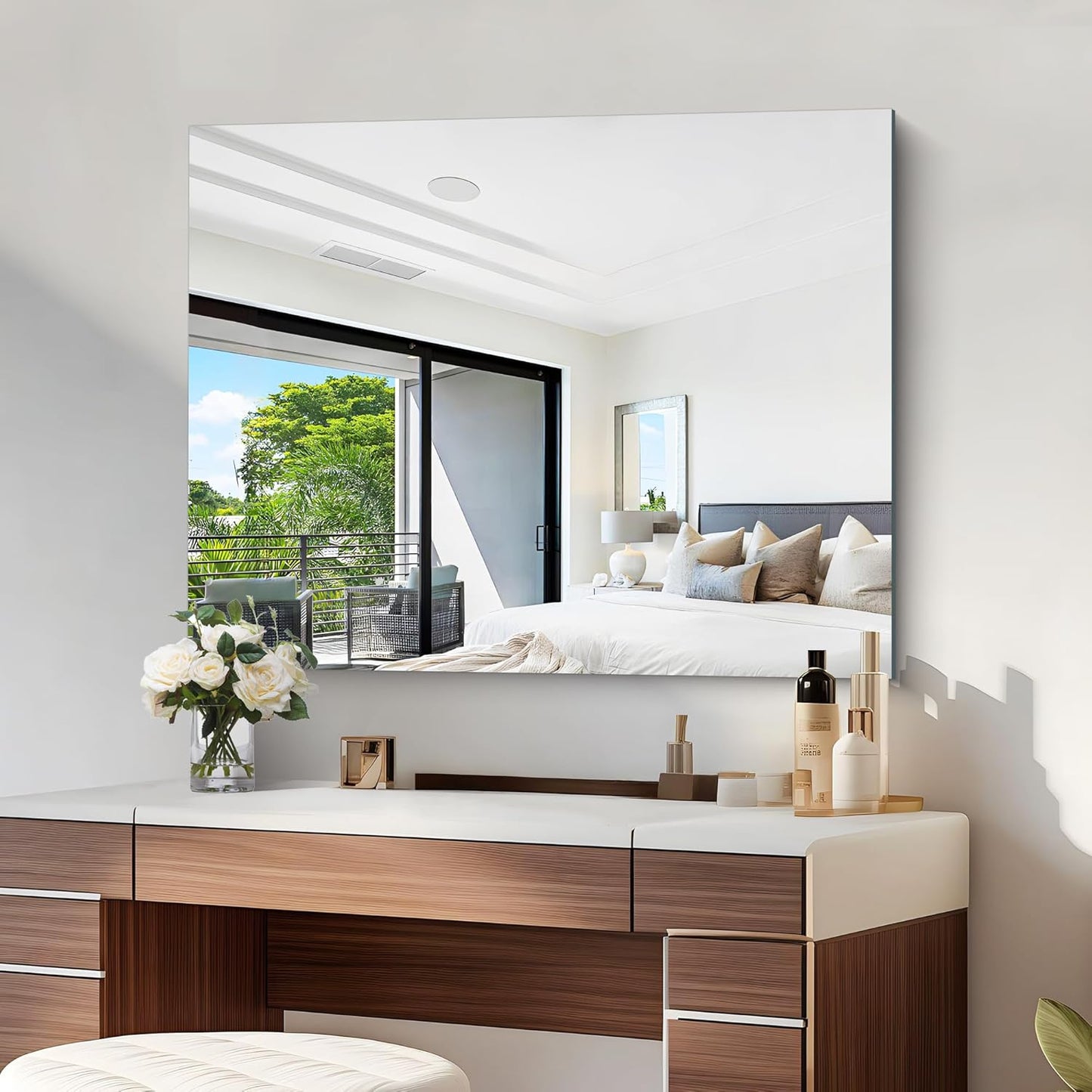 KOCUUY Frameless Mirror, 30"x40" Bathroom Mirror for Over Sink, Unframed Vanity Mirror, Large Rectangle Mirror for Wall, Upgraded Shatterproof, Wall Mirror for Bathroom, Bedroom, Living Room, Entryway