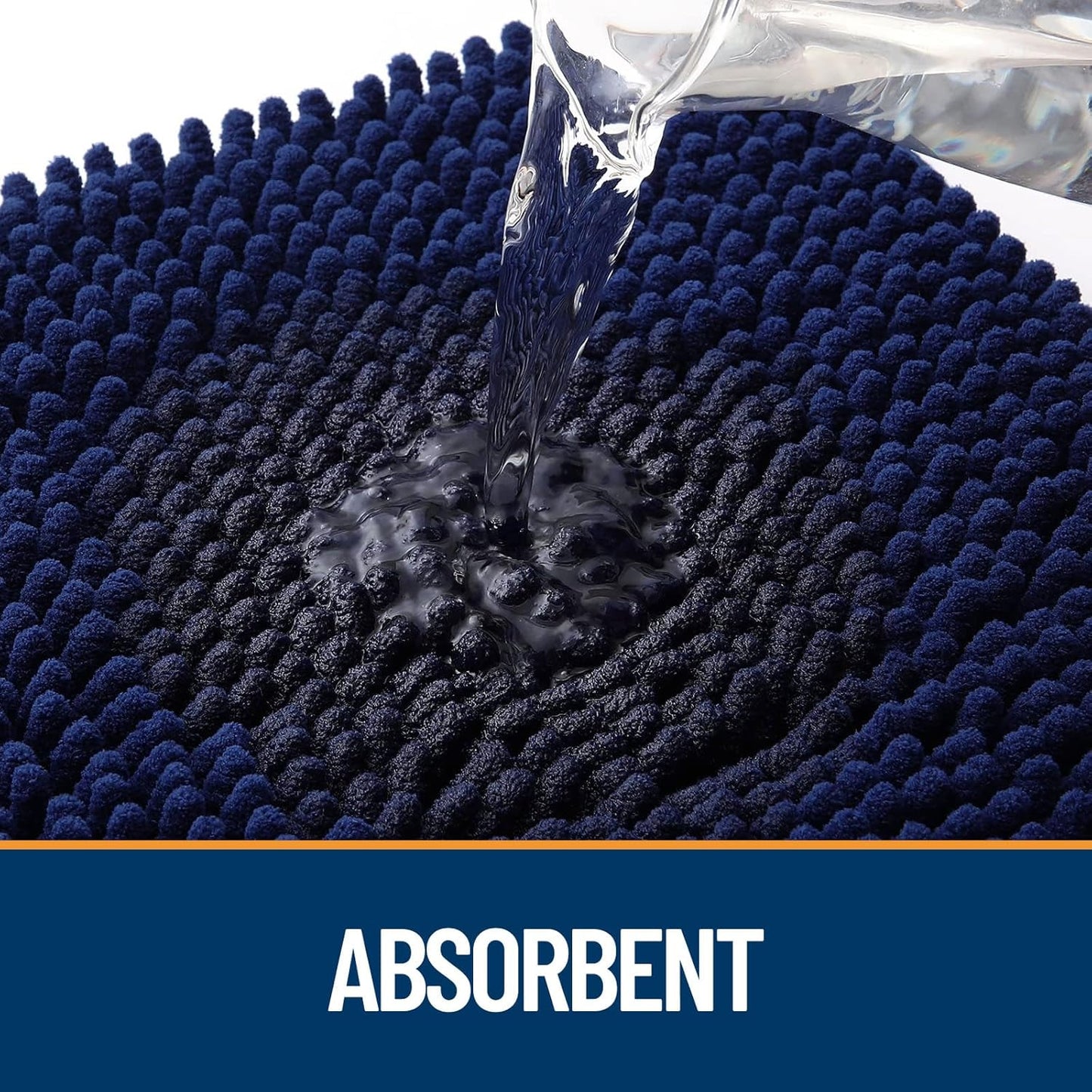 OLANLY Door Mat for Muddy Dog Paws 24x16, Ultra Absorbent Chenille Mud Doormat with Paw Print Design, Non-Slip Washable Doormat for Indoor Entryway, Quick-Dry Pet Bed Mats for Dirty Dogs, Navy Blue