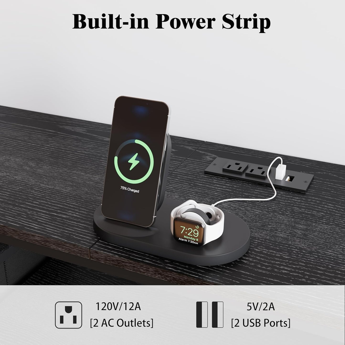 70.9" W Large TV Stand for 65/75/80 inchs TVs,14 Drawer Long Dresser with Charging Station and LED Lights,Entertainment Center with Storage for Living Room (Black, 70.9" W)