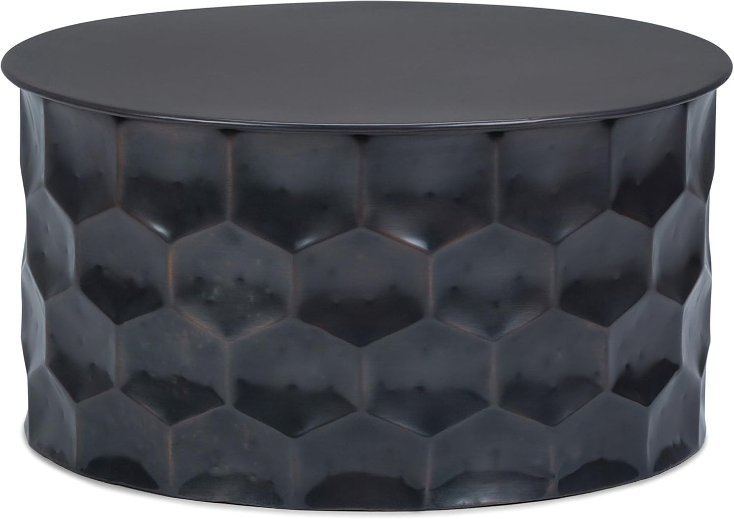 SIMPLIHOME Whitney Industrial 31 inch Wide Metal Storage Coffee Table in Antique Bronze, Fully Assembled for the Living Room and Bedroom