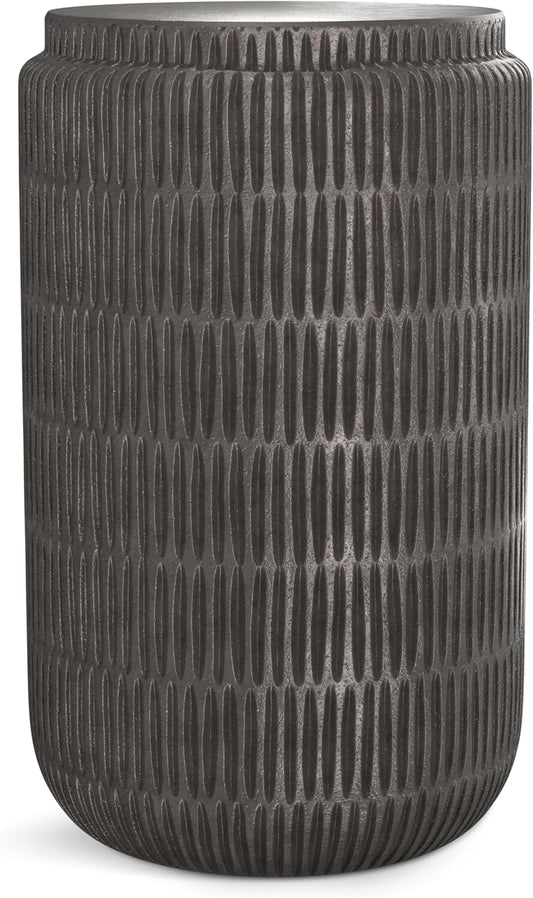 SIMPLIHOME Juno Metal Side Table in Graphite, 14.6 x 14.6 x 21.5 inches, Cast Aluminum Round Top for Living Room, Bedroom, Entryway, Assembled