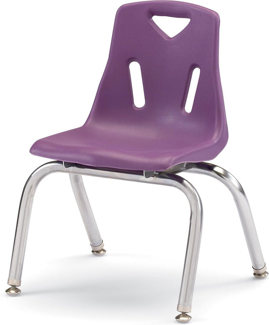 Jonti-Craft Berries 8142JC1004 Stacking Chair with Chrome-Plated Legs, 12" Height, Purple