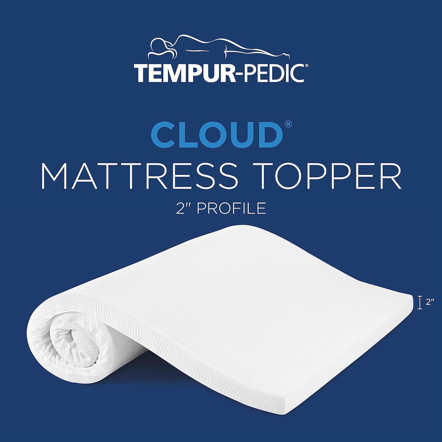 Tempur-Pedic Tempur -Cloud 2-Inch Mattress Topper, Twin XL, White