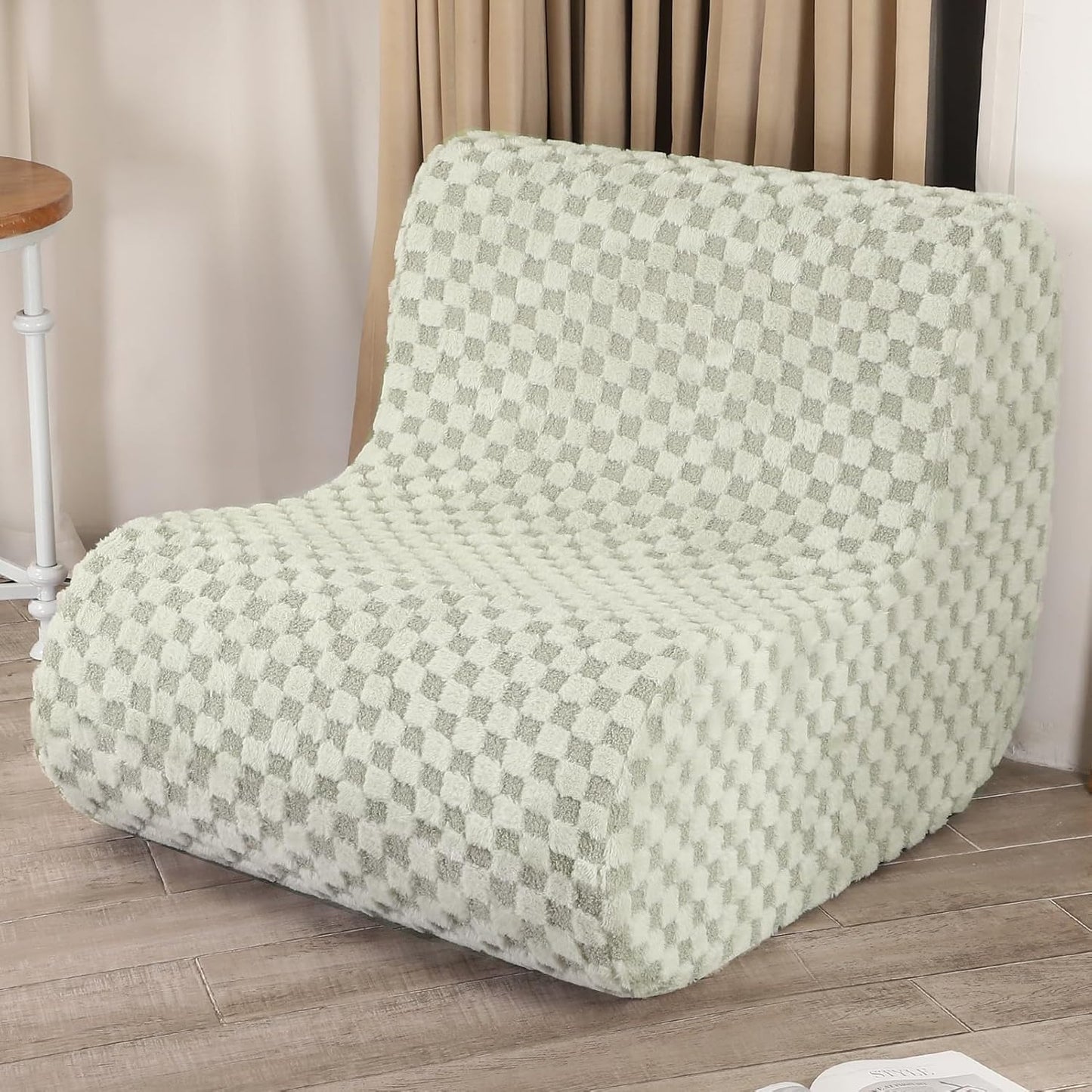 Bean Bag Chairs for Adults, Comfy Floor Sofa with Memory Foam, Giant Bean Bag Couch for Living Room Bedroom Dorm Office, Green