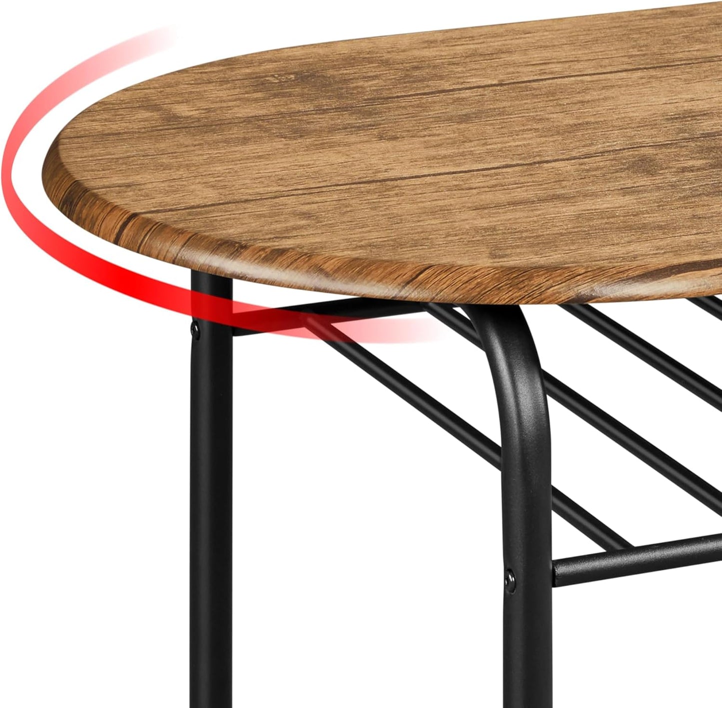 Yaheetech 3-Piece Dining Table Set, Breakfast Bistro Table Set for 2, Small Kitchen and Table Chairs Set of 2 with Metal Frame and Storage Rack for Small Space/Apartment/Dorm Room, Brown