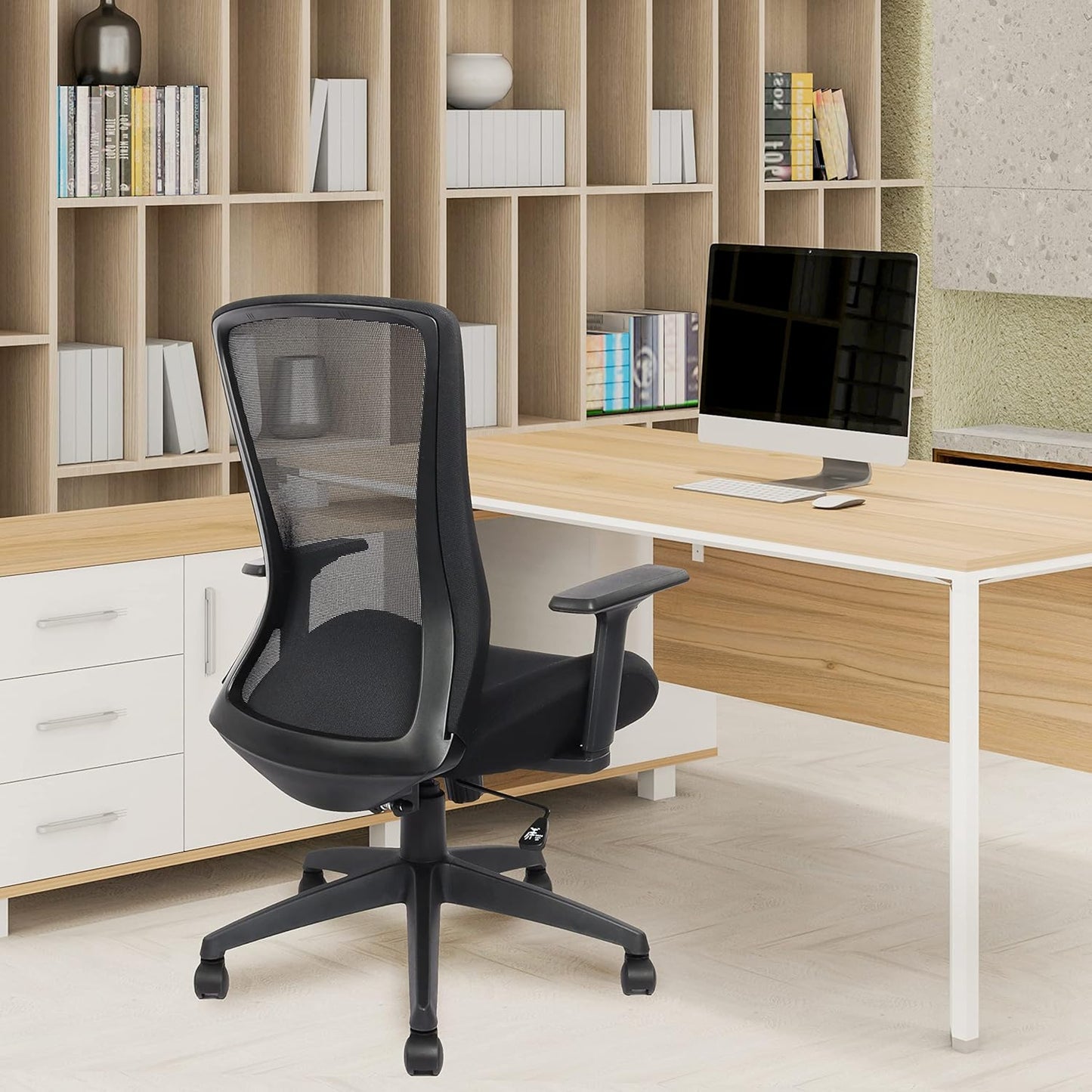 400lbs Big and Tall Office Chair, Mesh Office Desk Chair with Lumbar Support, Comfy Executive Swivel Computer Chair with Adjustable Height,2D Armrests and Tilt Lock