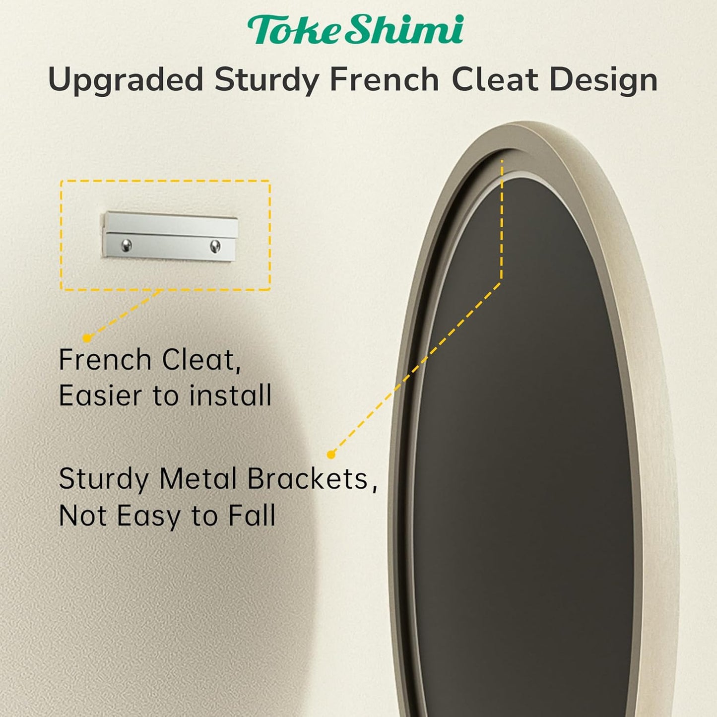 TokeShimi 30 Inch Brushed Nickel Mirror Round Tempered, Shatterproof Bathroom Vanity Mirror Circle, Metal Farmhouse Wall Mounted Mirror for Vanity, Entryway, Bedroom, Restroom, Living Room