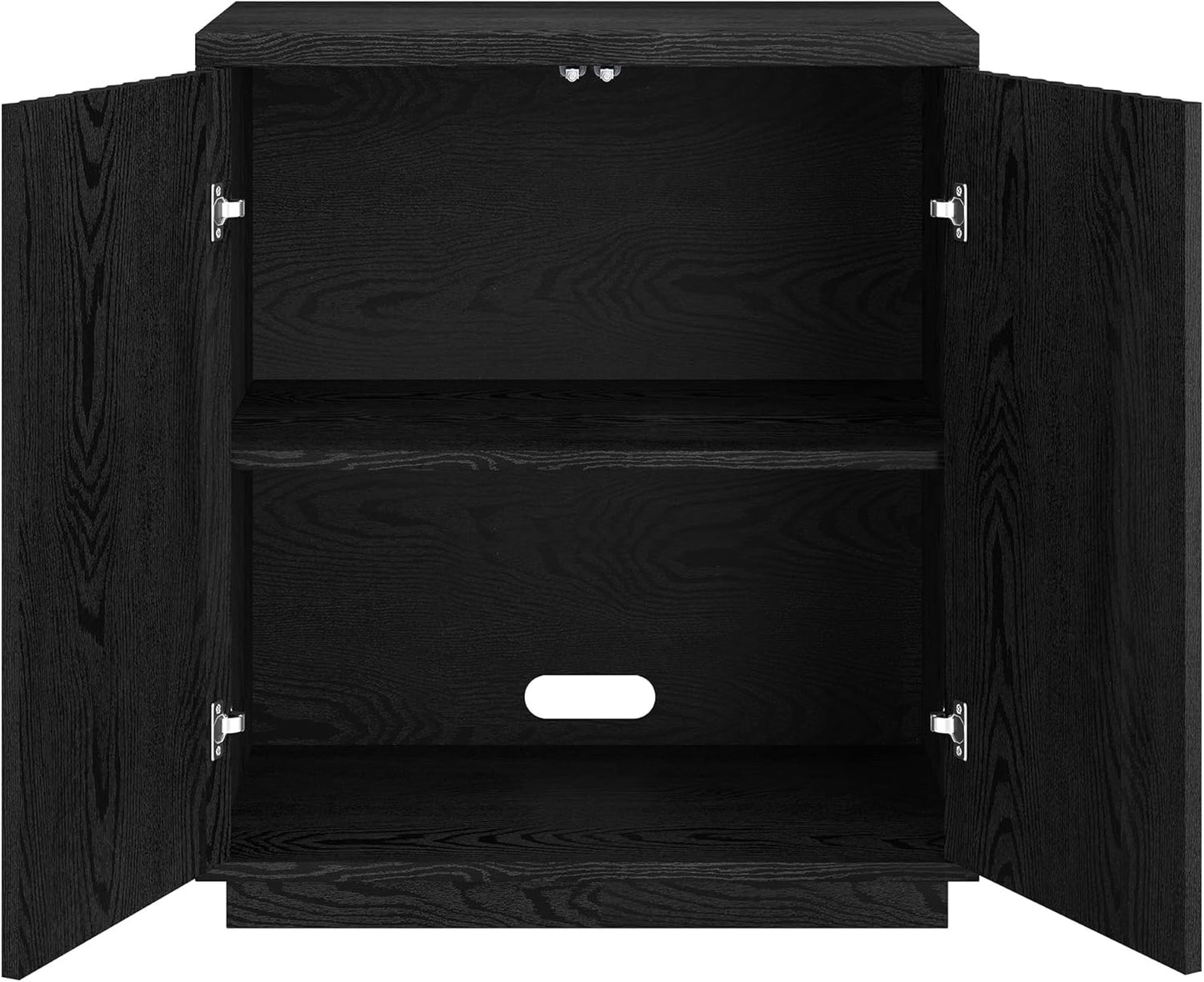 Henn&Hart 28" Wide Rectangular Accent Cabinet in Black Grain, for Home, Living Room, Bedroom, Entertainment Room, Office