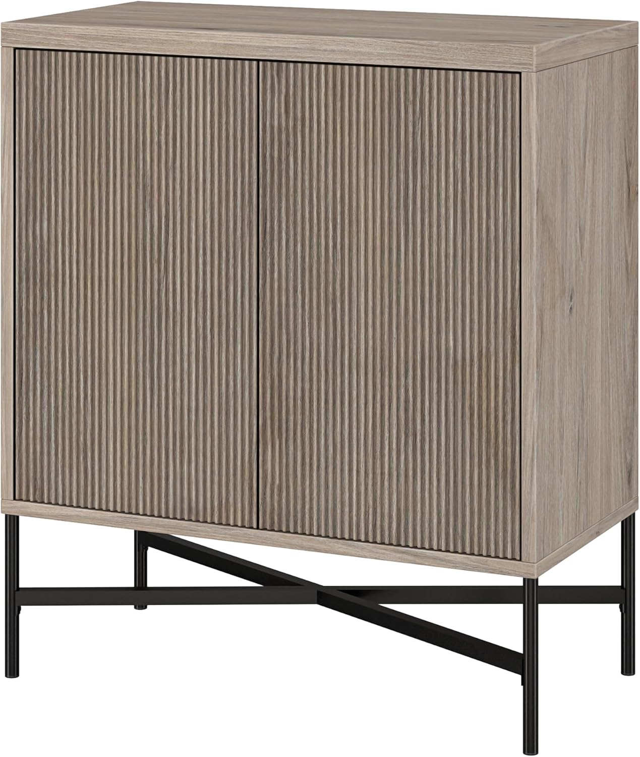 Henn&Hart 28" Wide Rectangular Accent Cabinet in Antiqued Gray Oak, for Home, Living Room, Bedroom, Entertainment Room, Office