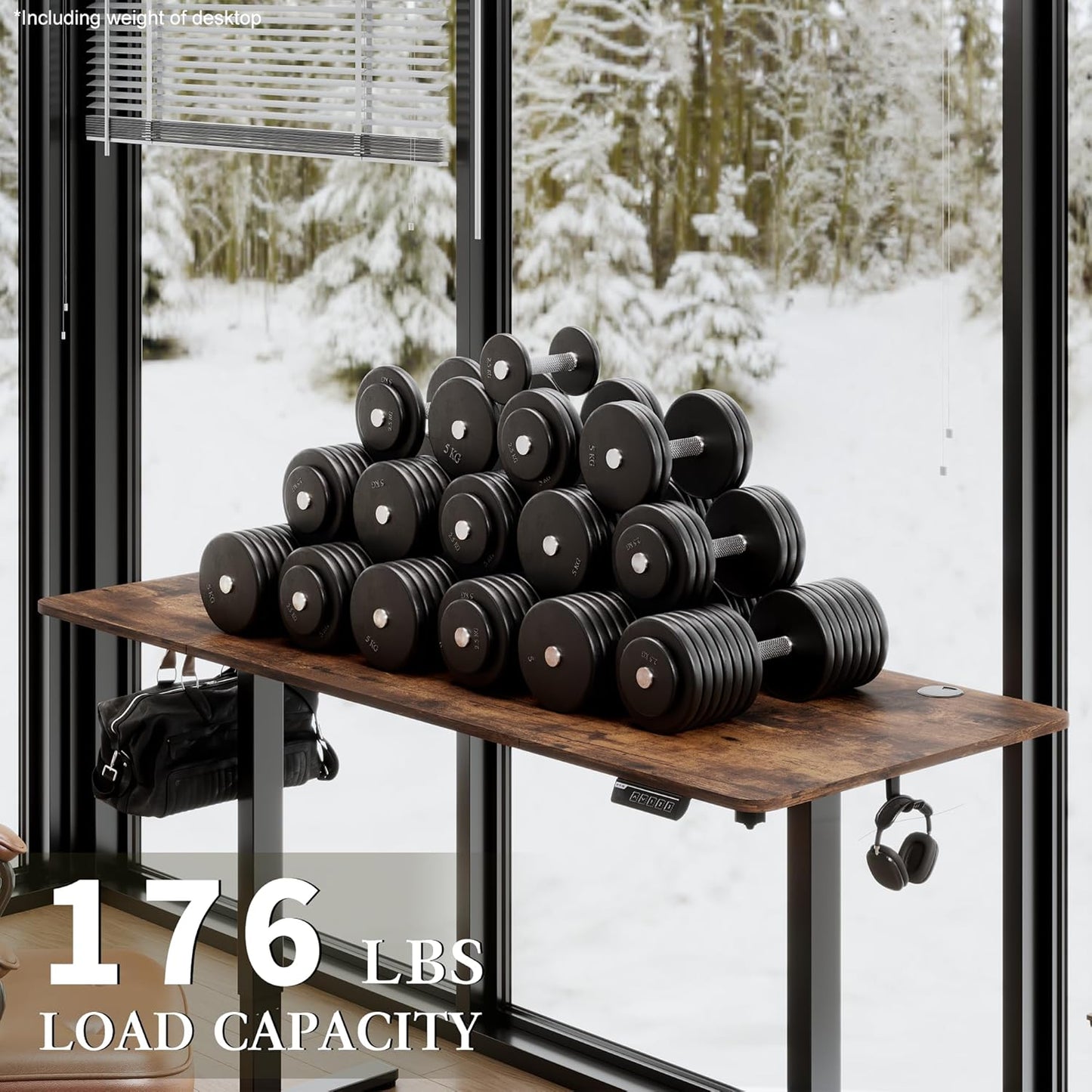 Monomi Electric Standing Desk, 71 x 31.5 inches Height Adjustable, Ergonomic Home Office Sit Stand Up Desk with Memory Preset Controller (Rustic Brown Top/Black Frame)