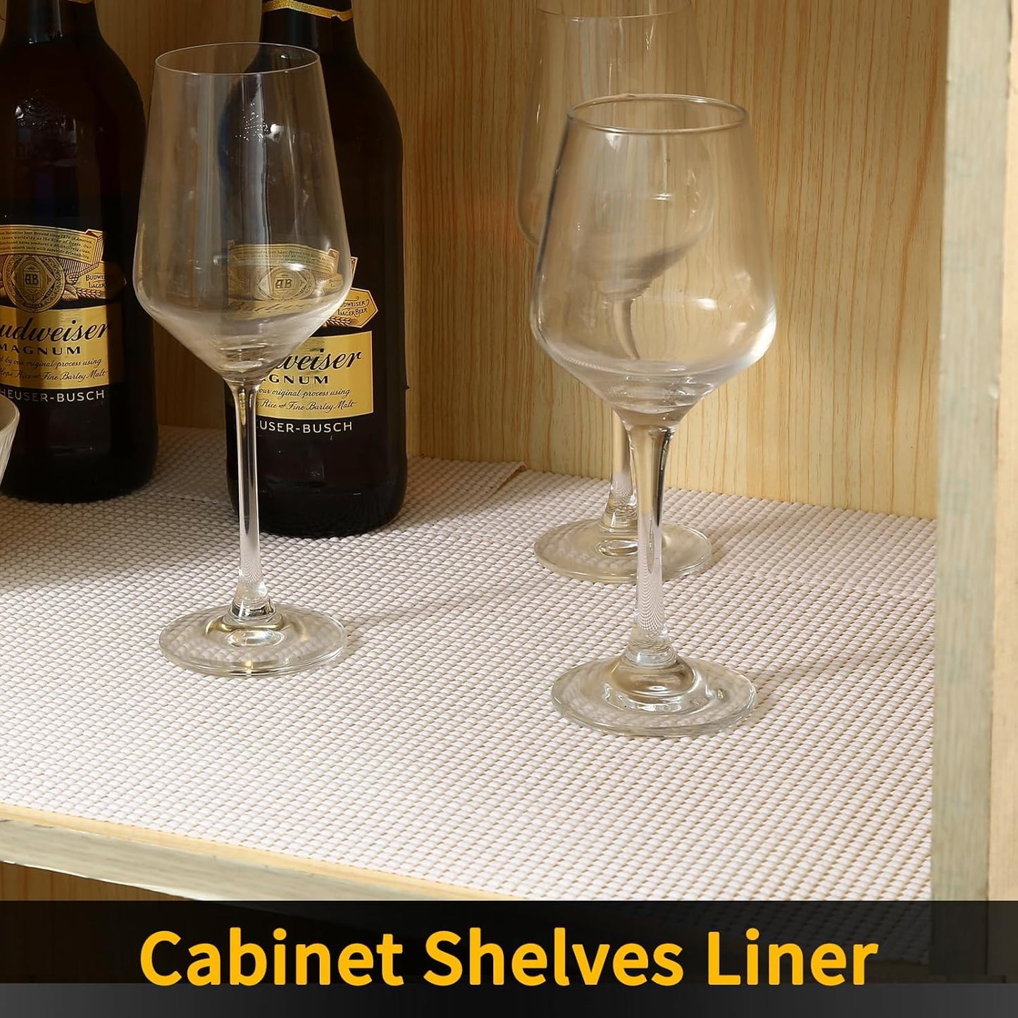 iwtmm Drawer Shelf and Cabinet Liners Non-Adhesive Extra Strong Grip - Keep Items in Place for Kitchen, Bathroom, Office & Wardrobe, Heavy Duty Anti-Slip Liners for Cabinets, Cupboards, Drawers