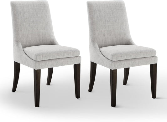 Upholstered Dining Chairs Modern Sidechair Performance Fabric High Back Armlesschair for Diningroom Kitchen,Linen,Set of 2(1 Box)