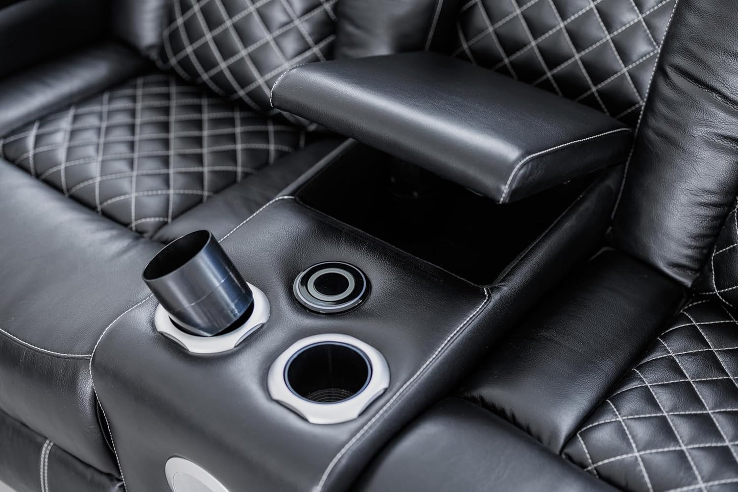 Ball & Cast Power Recliner Sofa Set Leather Reclining Sofa Set Living Room Furniture Set 3PCS Recliner Couch Loveseat and Chair Sets with LED,USB Charging,Cup Holders,Storage Console for Home Theater