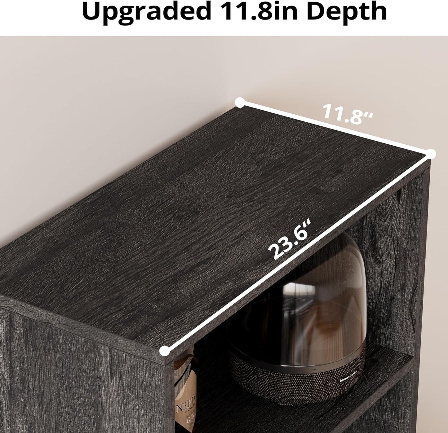 IRONCK Industrial Bookshelves and Bookcases with Doors 11.8 in Depth Floor Standing 5 Shelf Display Storage Shelves Bookcase Home Decor Furniture for Home, Office, Living Room, Bedroom