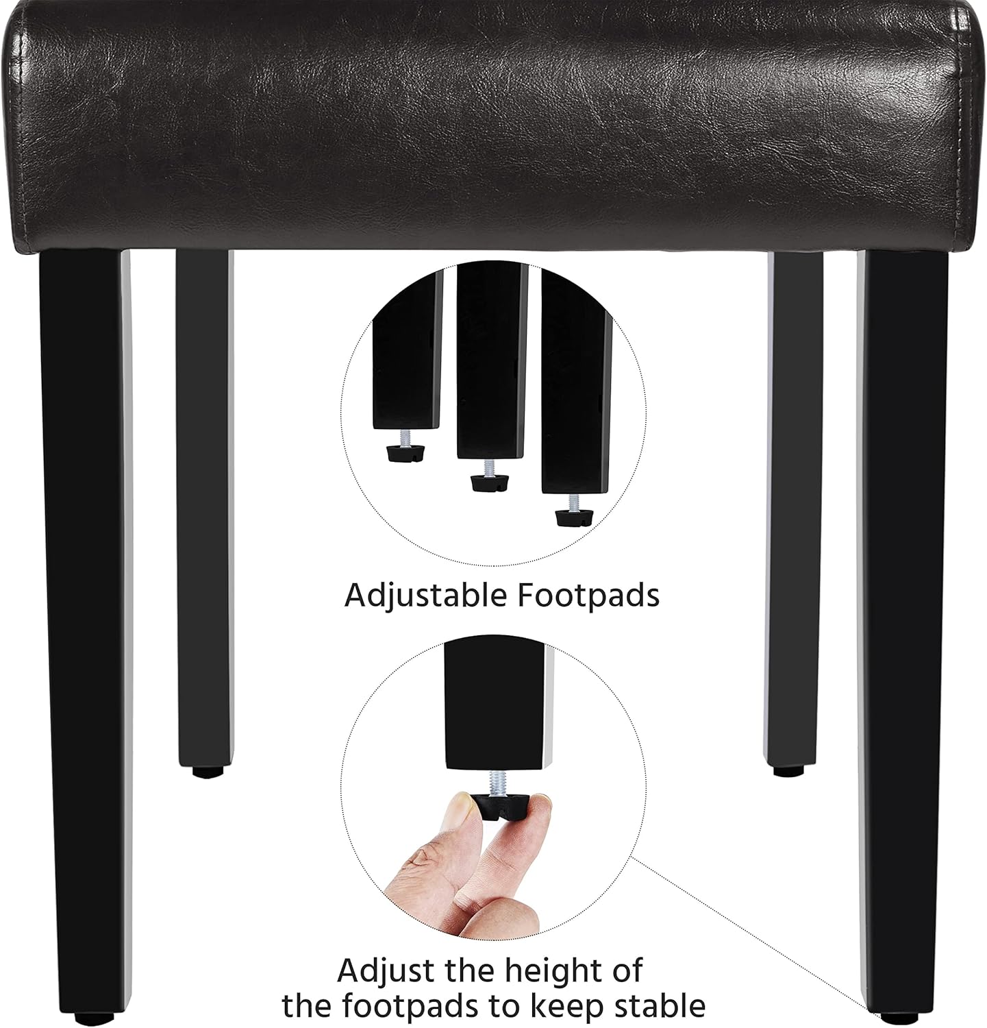 Yaheetech Dining Chairs Set of 4 Modern Style Faux Leather Dining Room Chairs with Solid Wood Legs and Button Tufted Padded for Home Kitchen, Brown